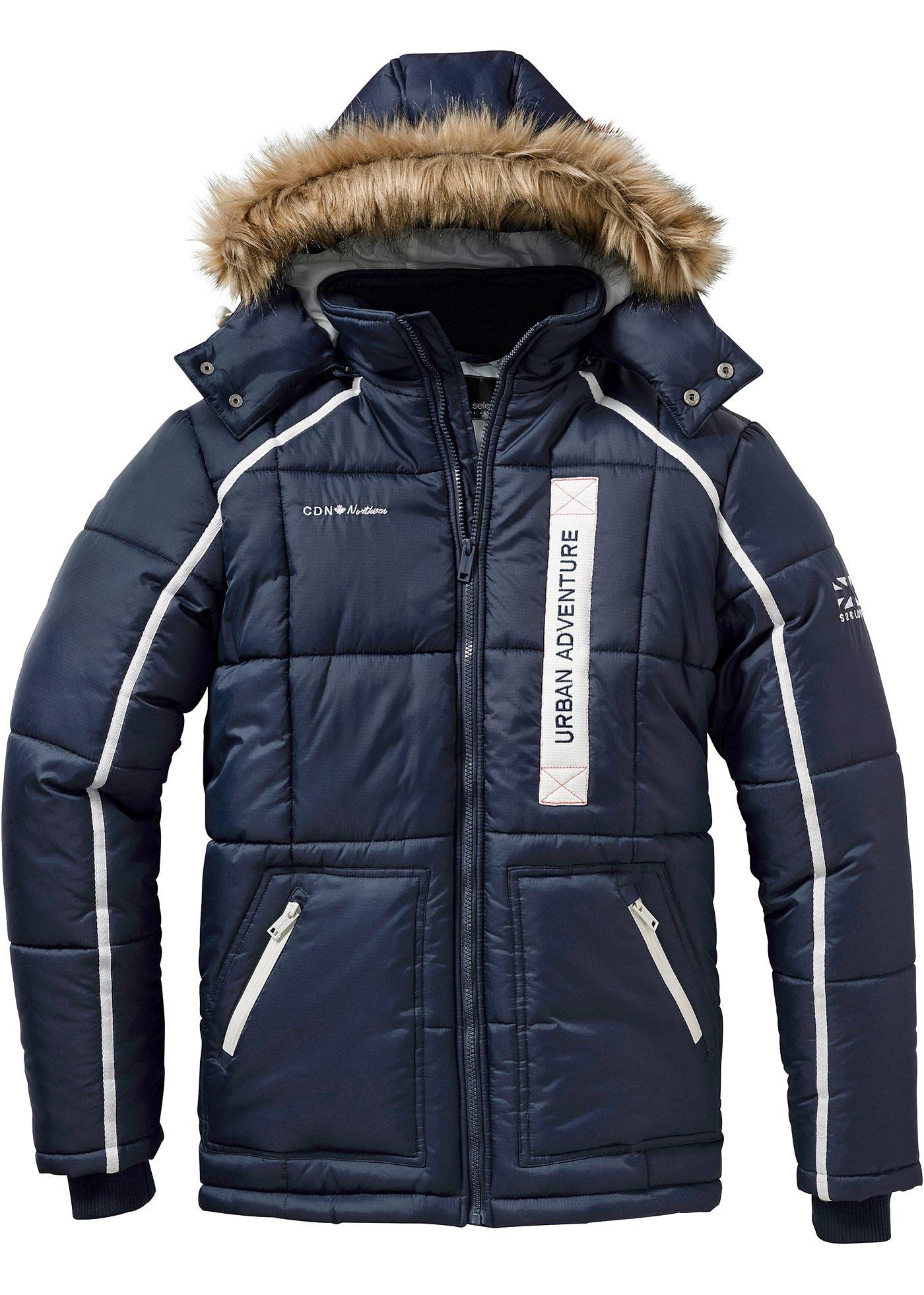 Steppjacke mit Kapuze langarm  in blau Herren, bonprix