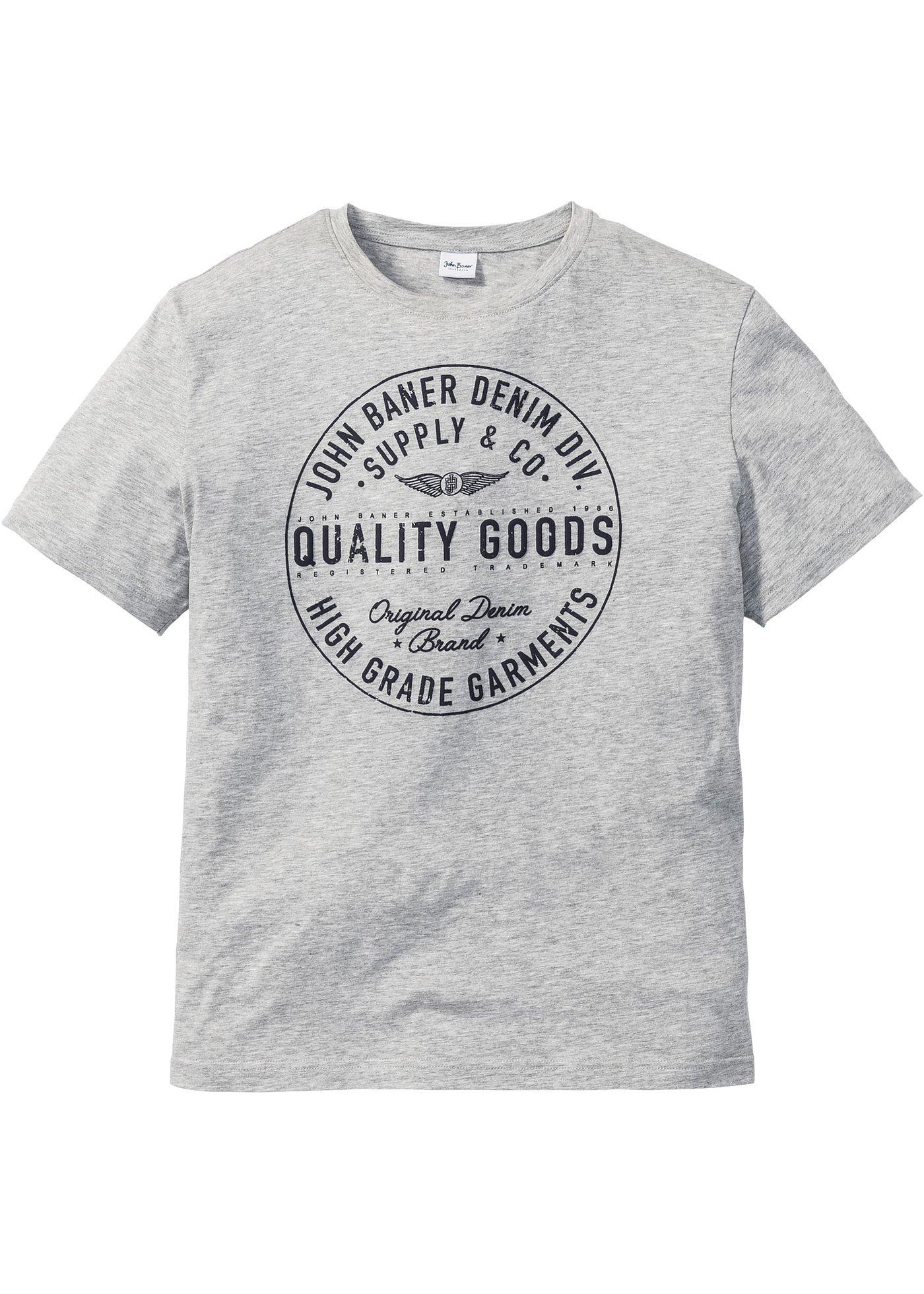 T-Shirt Regular Fit kurzer Arm  in grau für Herren von bonprix