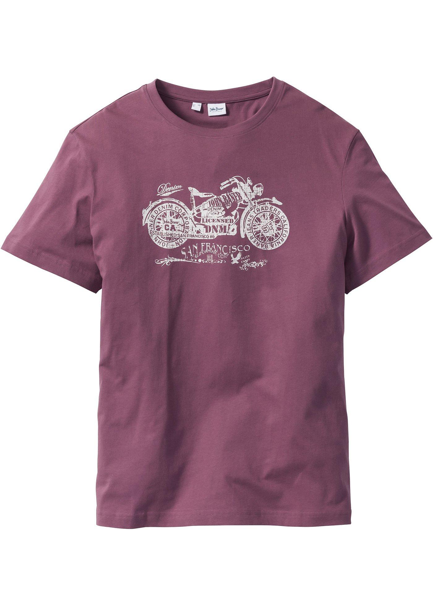 T-Shirt mit Druck kurzer Arm  in rosa für Herren von bonprix