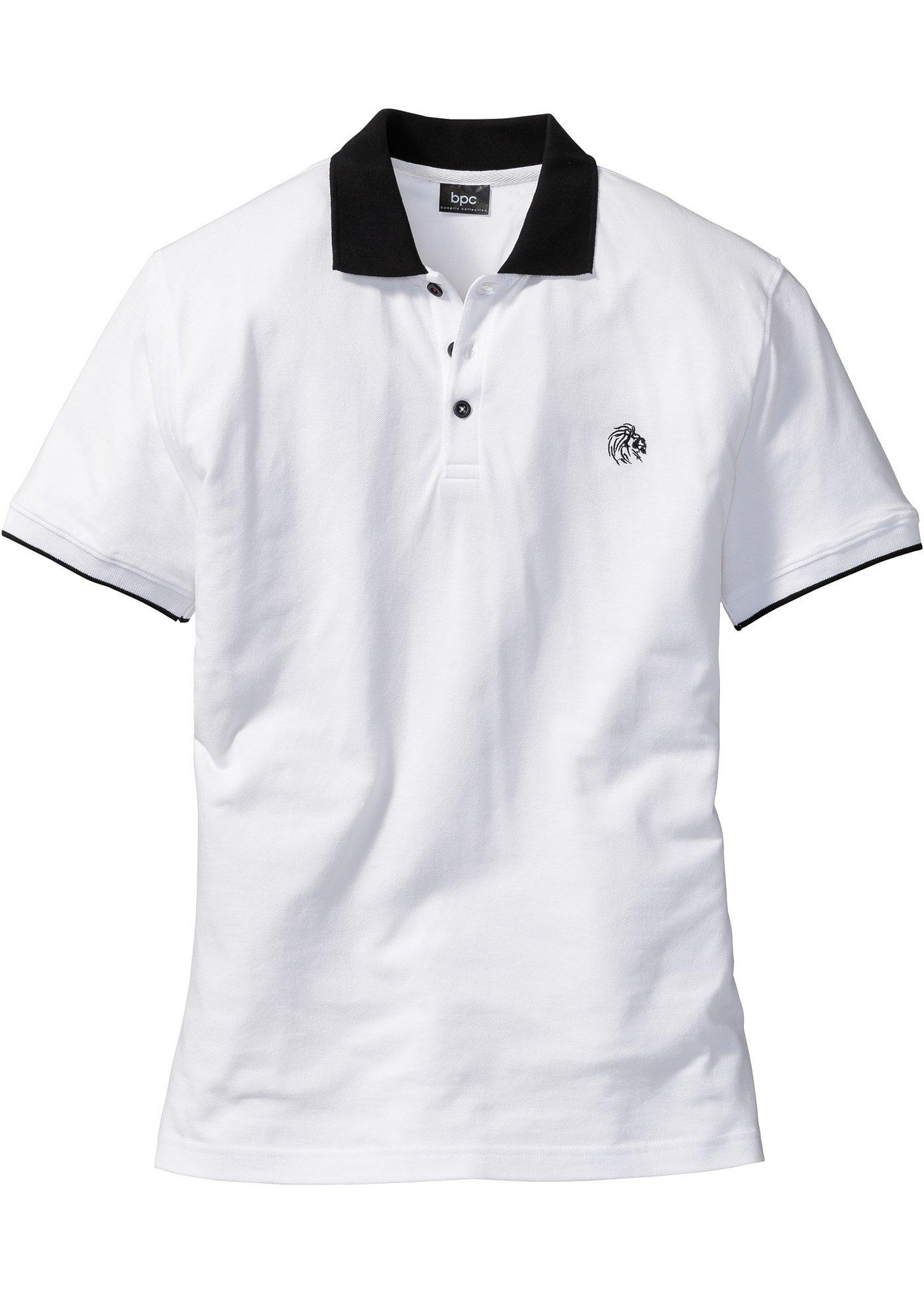 Poloshirt Regular Fit kurzer Arm  in weiß für Herren von bonprix