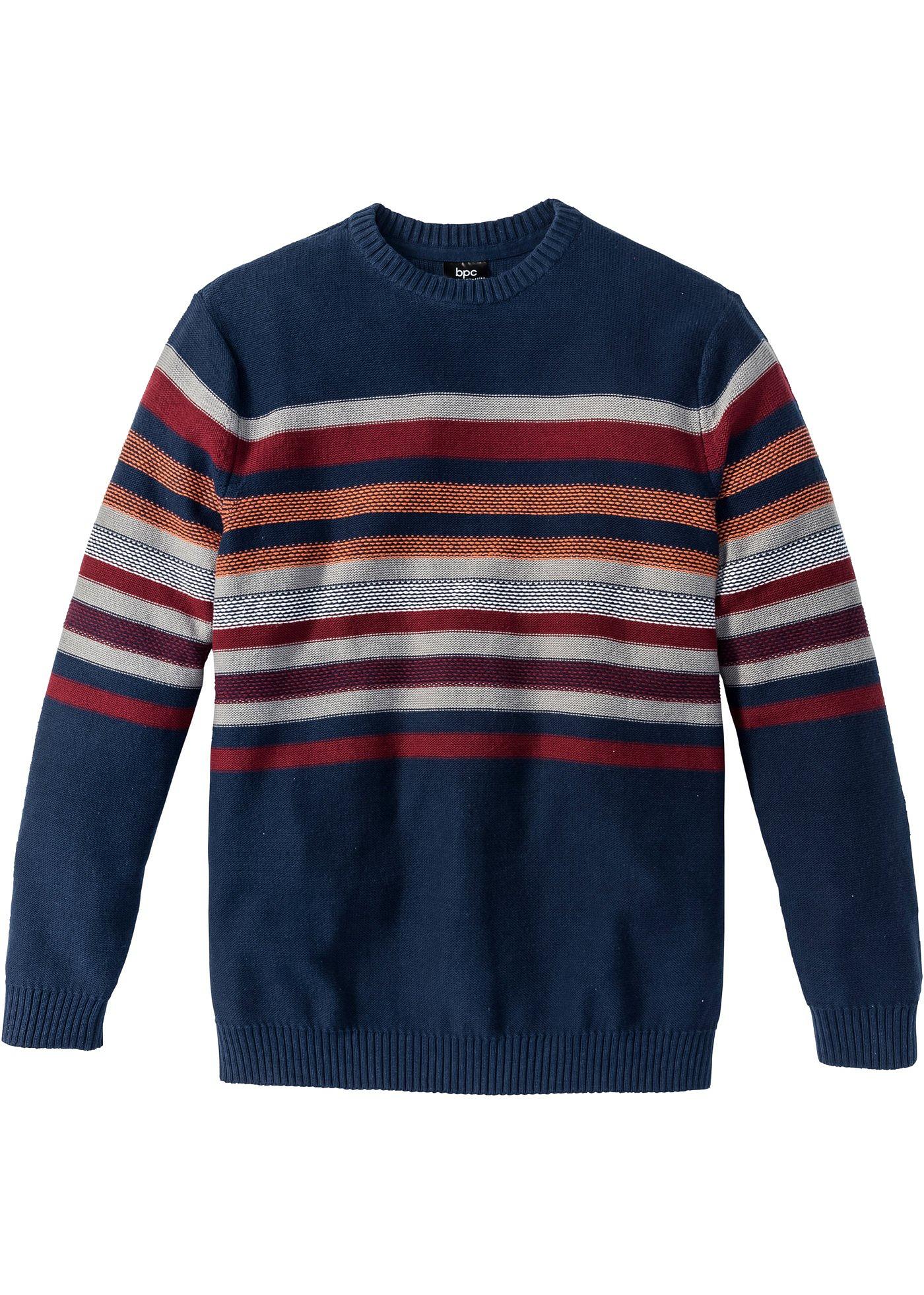 Pullover Regular Fit langarm  in blau für Herren von bonprix
