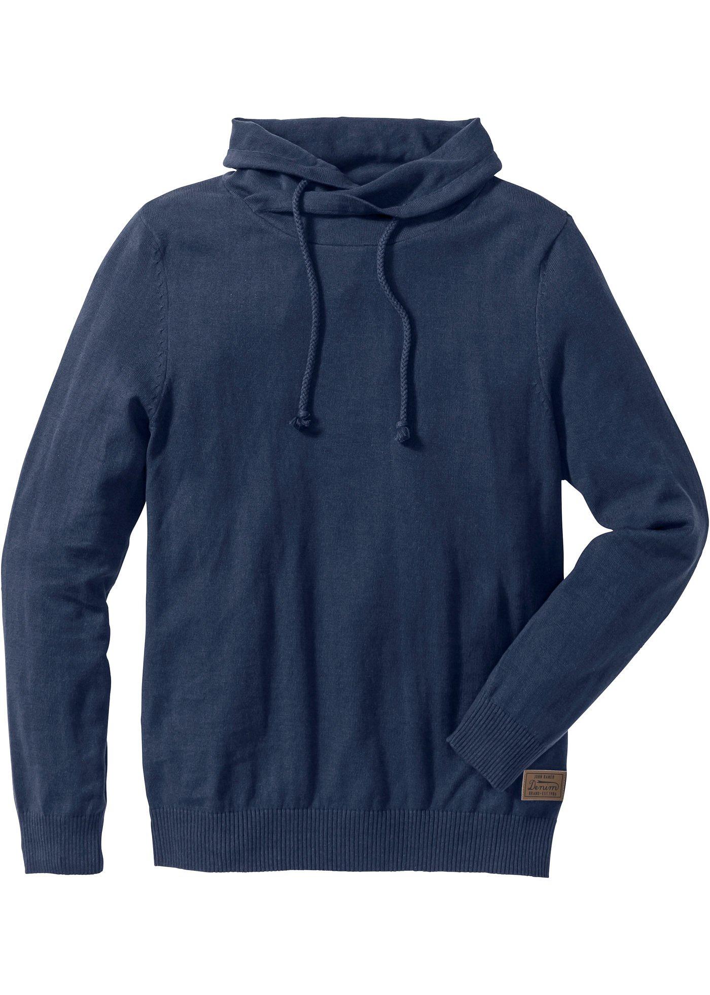 Pullover mit Schalkragen langarm  in blau für Herren von bonprix