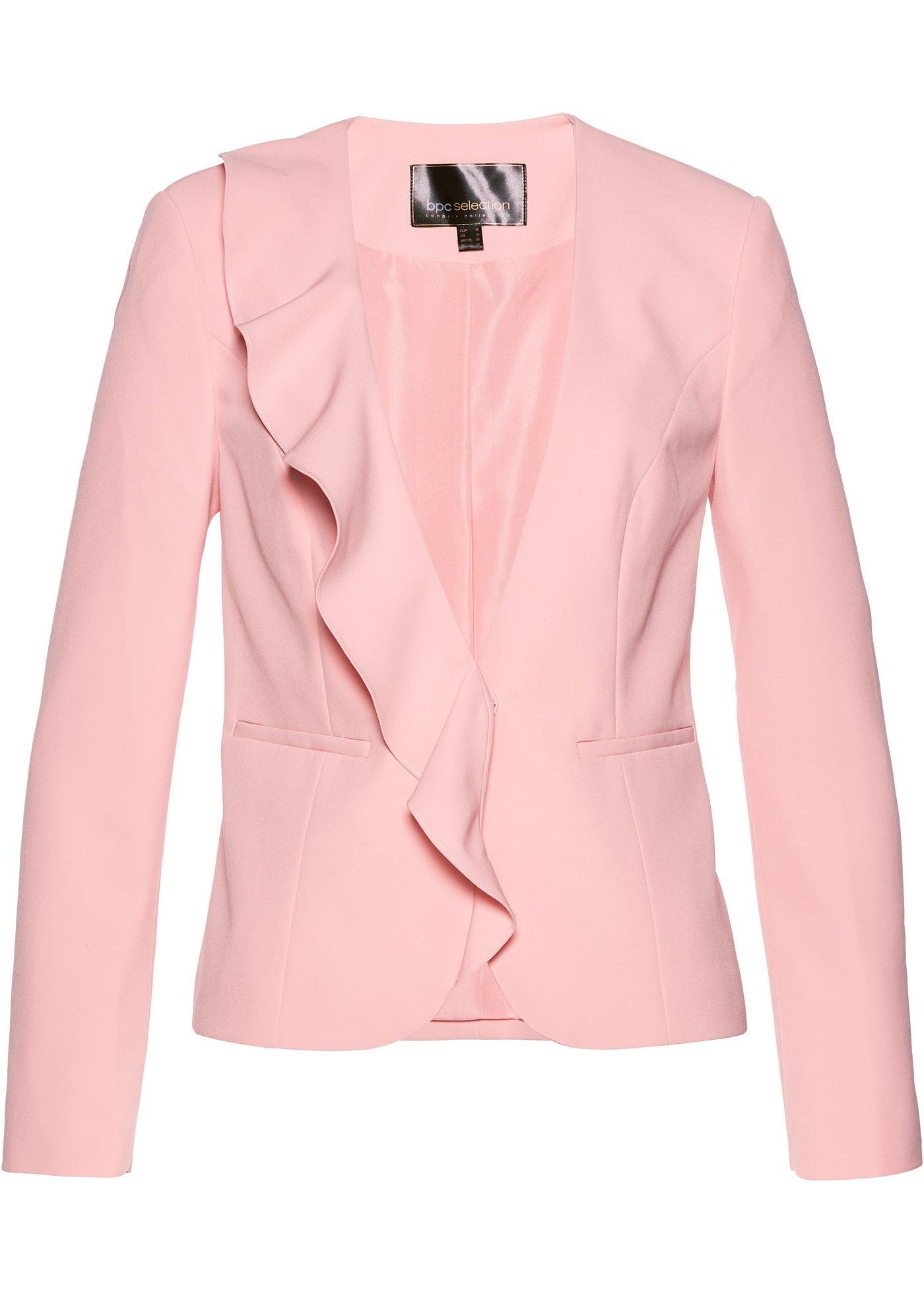 Blazer mit Rüsche langarm  in rosa für Damen von bonprix