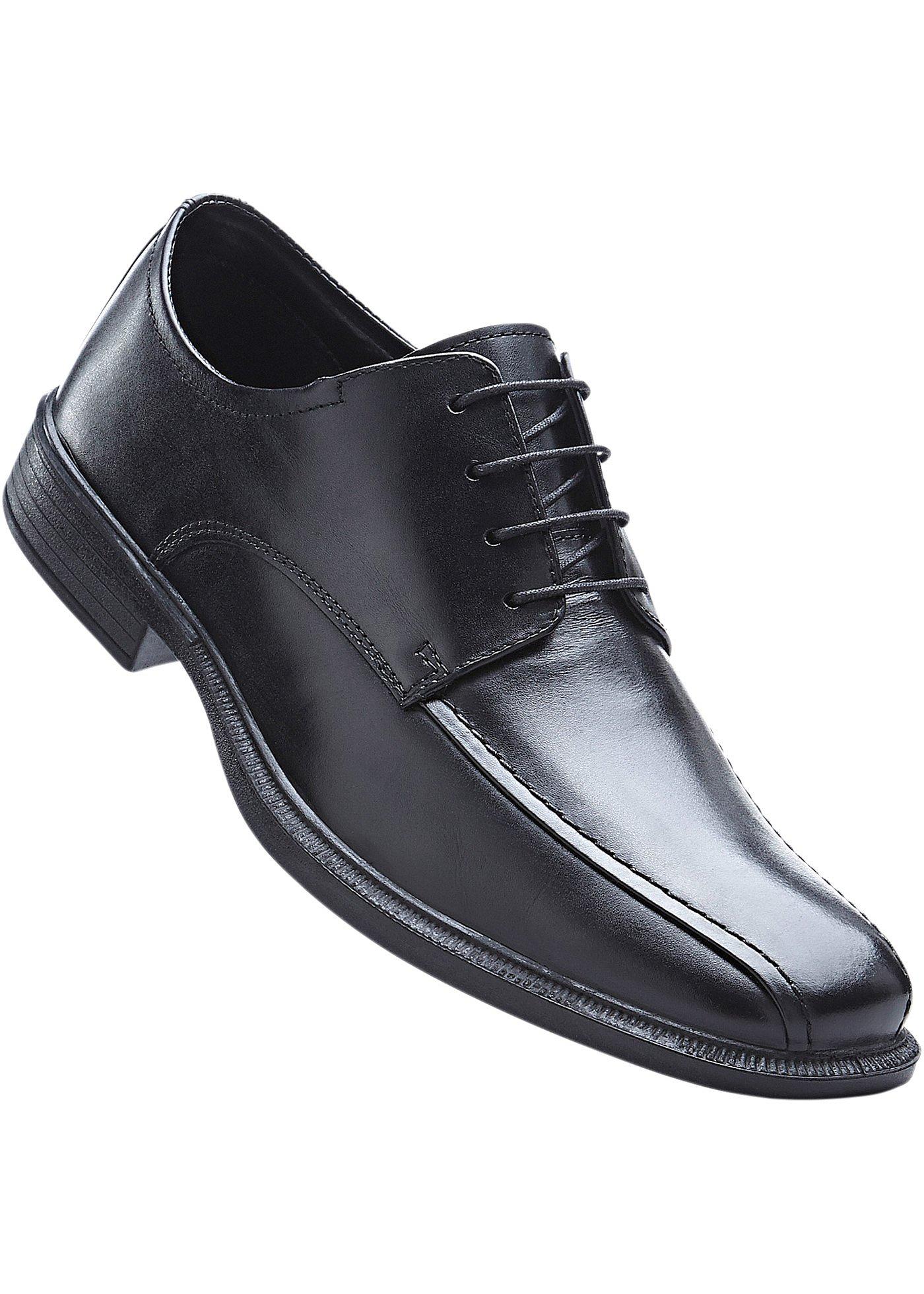 Lederschnürschuh in schwarz von bonprix