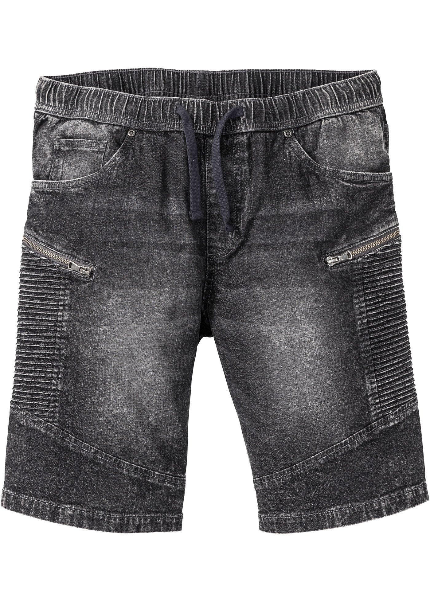 Schlupf-Jeans-Bermuda Regular Fit in grau für Herren von bonprix