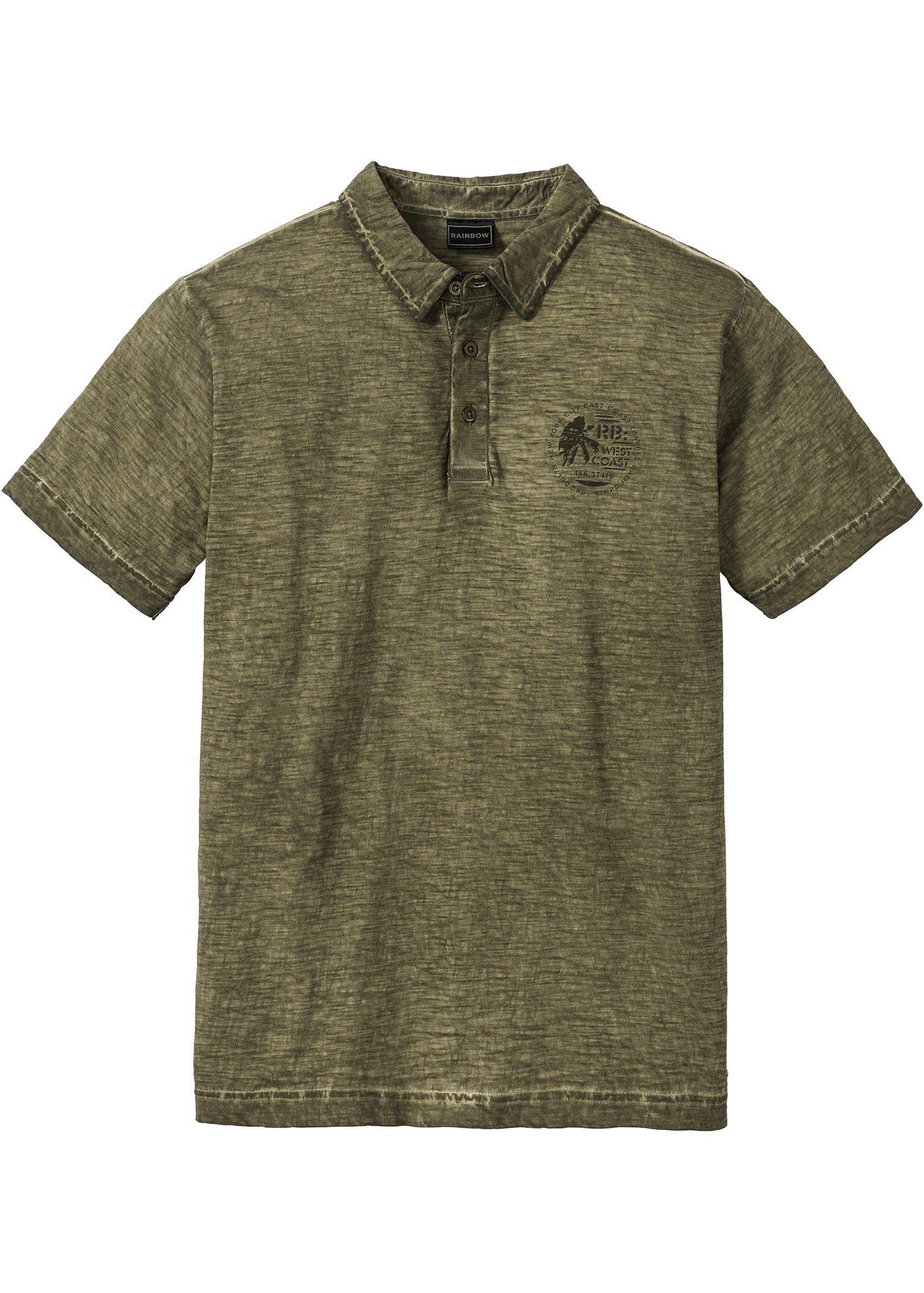 Poloshirt Slim Fit kurzer Arm  in grün für Herren von bonprix