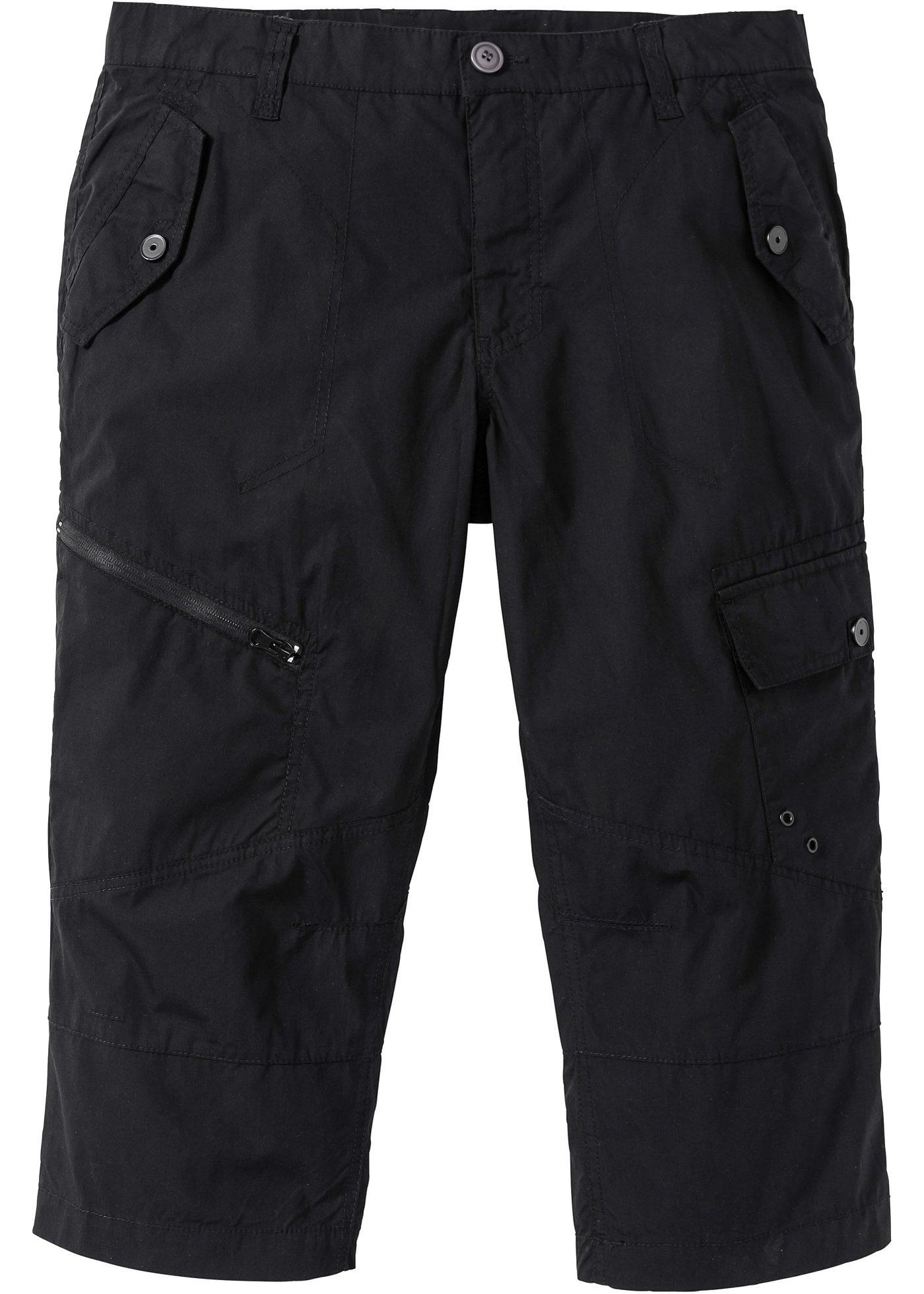 3/4-Hose Loose Fit in schwarz für Herren von bonprix