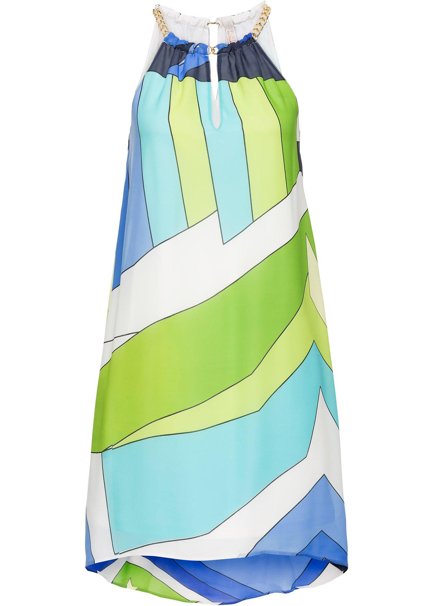 Vokuhila-Kleid ohne Ärmel  in blau für Damen von bonprix