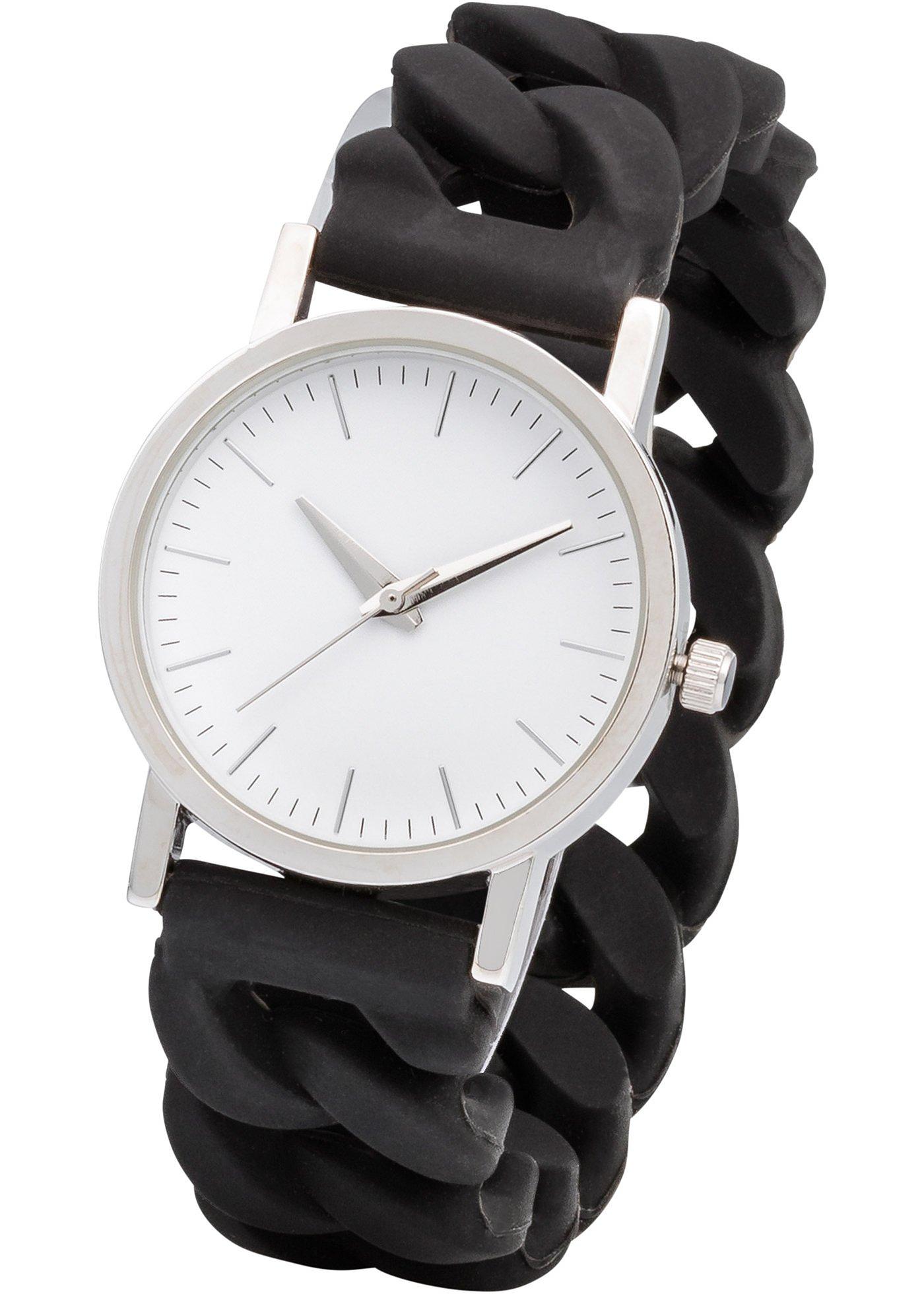 Silikonarmbanduhr in schwarz für Damen von bonprix