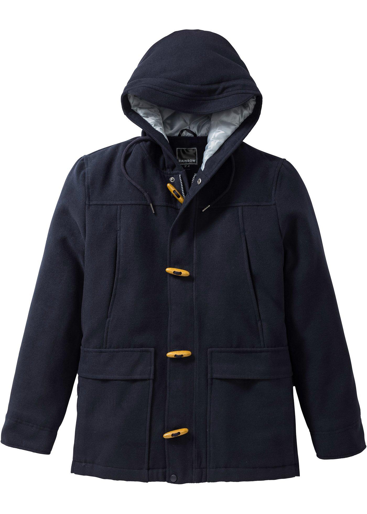 Duffle-Jacke in Wolloptik langarm  in blau für Herren von bonprix