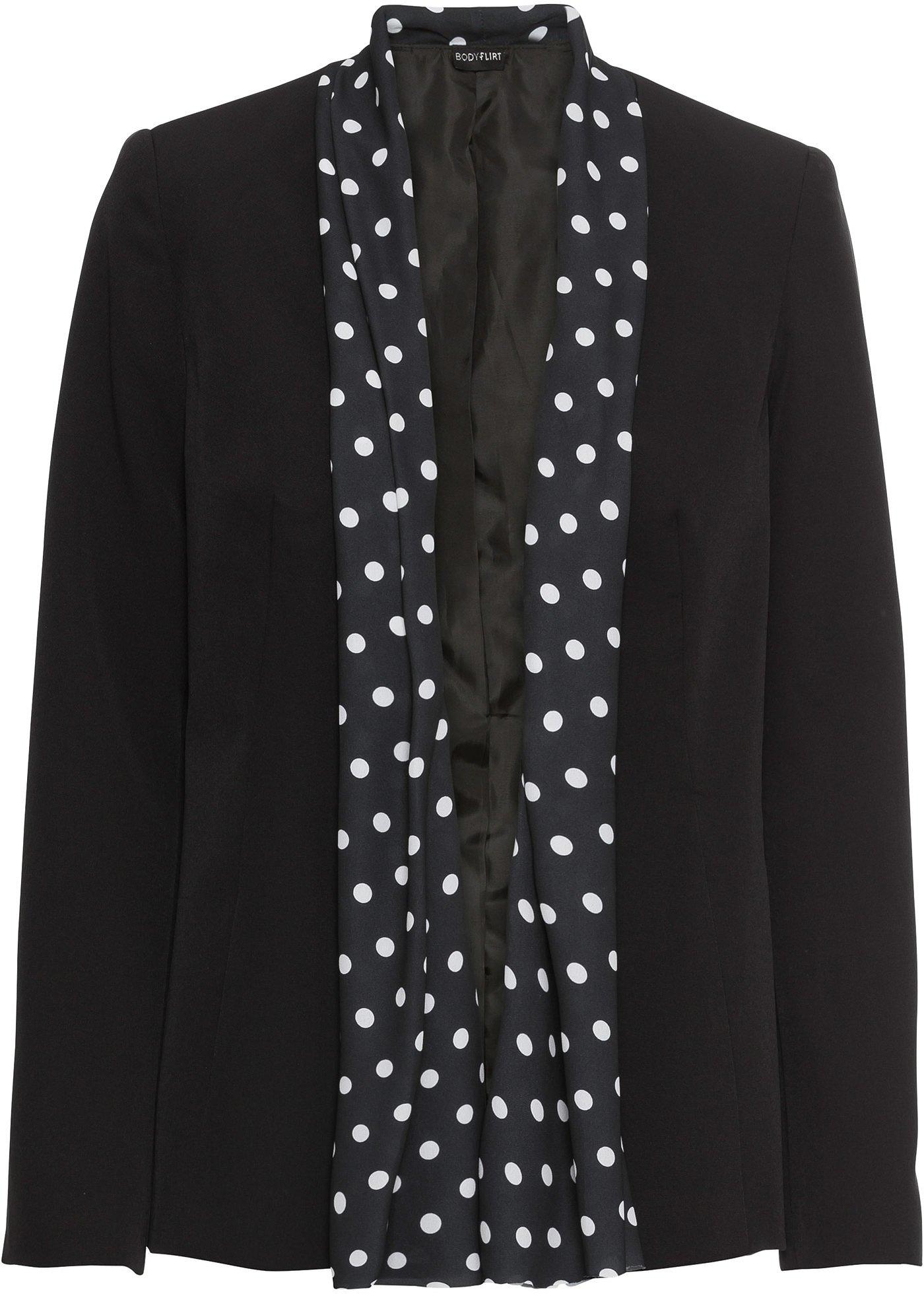 Blazer mit Schalkragen langarm  in schwarz für Damen von bonprix