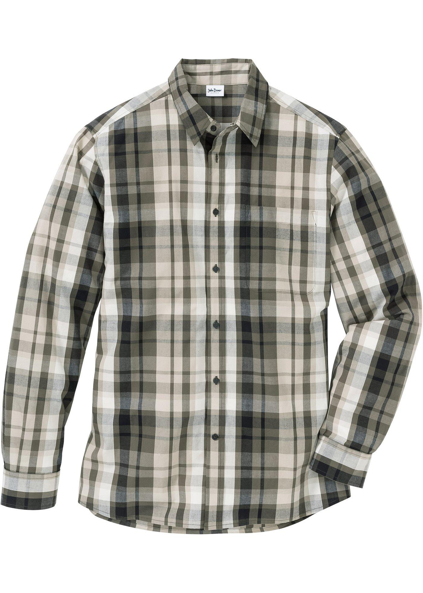 Karohemd Regular Fit langarm  in grün von bonprix