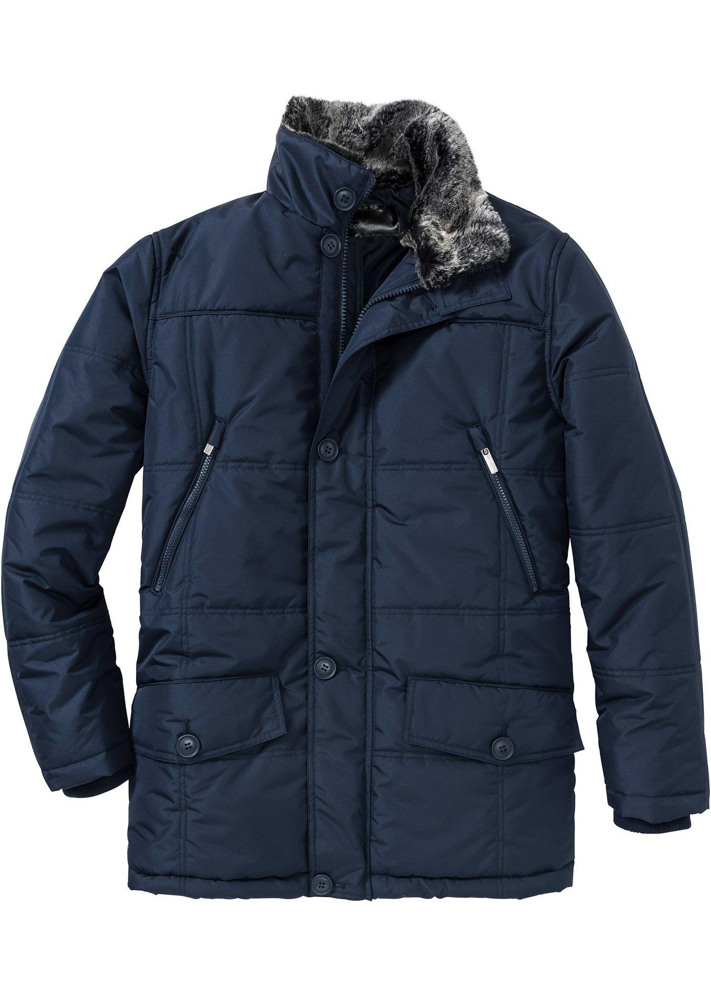 Winter-Longjacke langarm  in blau Herren, bonprix