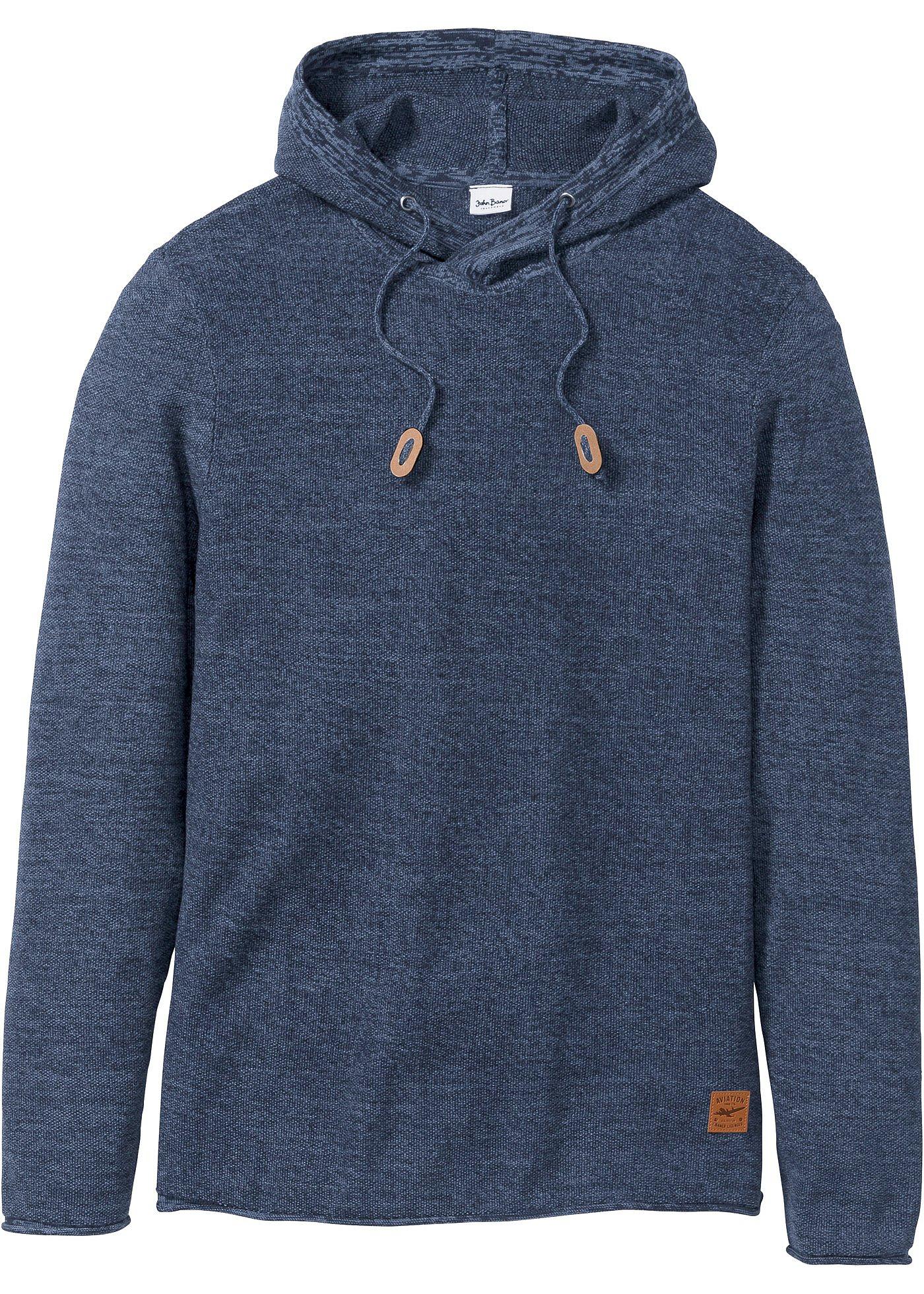 Pullover mit Kapuze langarm  blau Herren, bonprix