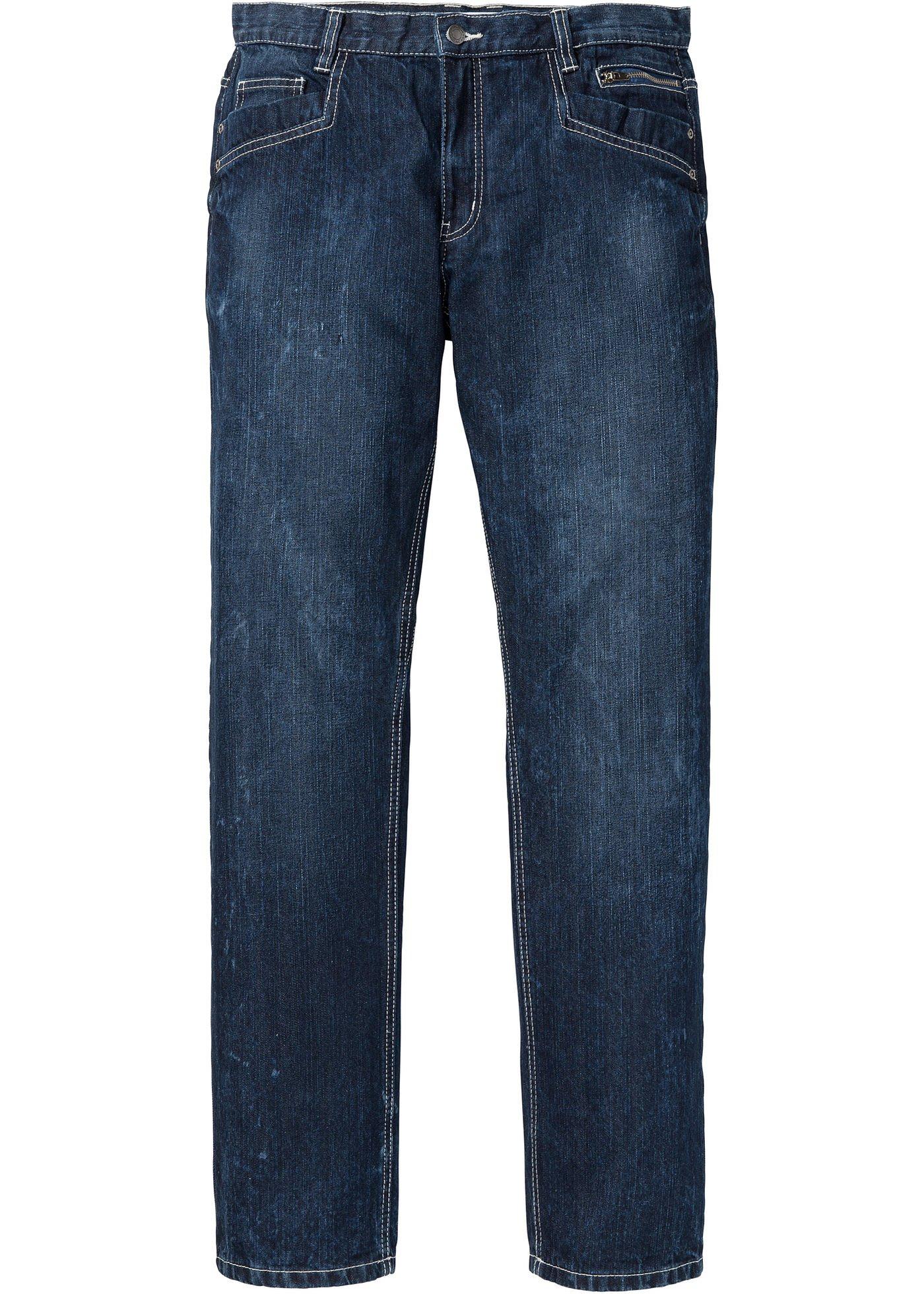 Regular Fit Jeans mit verstärktem Schritt, Straight in blau für Herren von bonprix