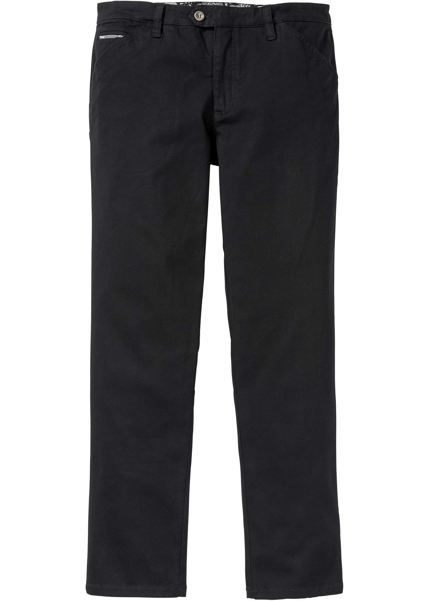 Chino-Hose Slim Fit in schwarz für Herren von bonprix