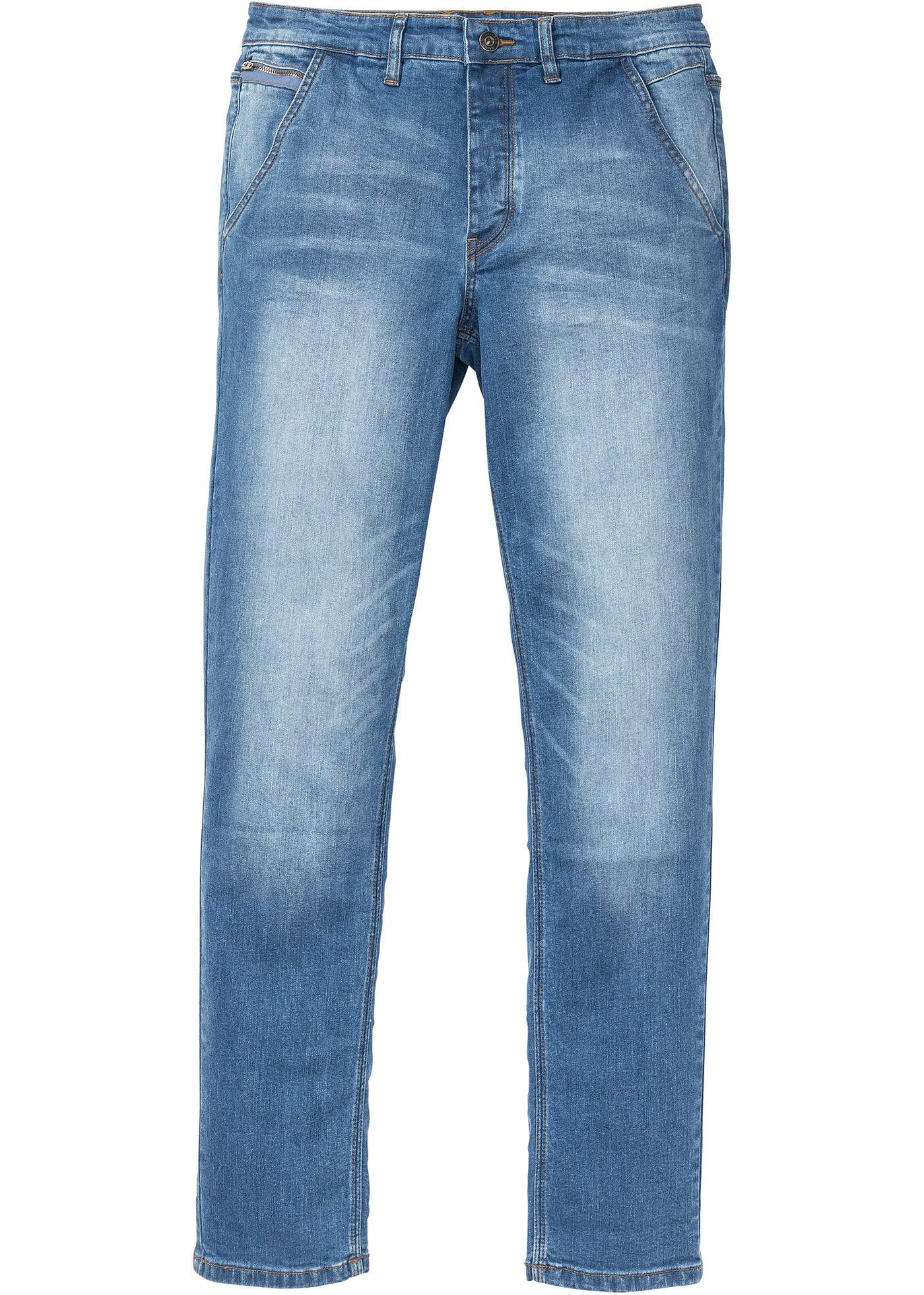Stretch-Jeans-Chino Slim Fit Straight in blau für Herren von bonprix