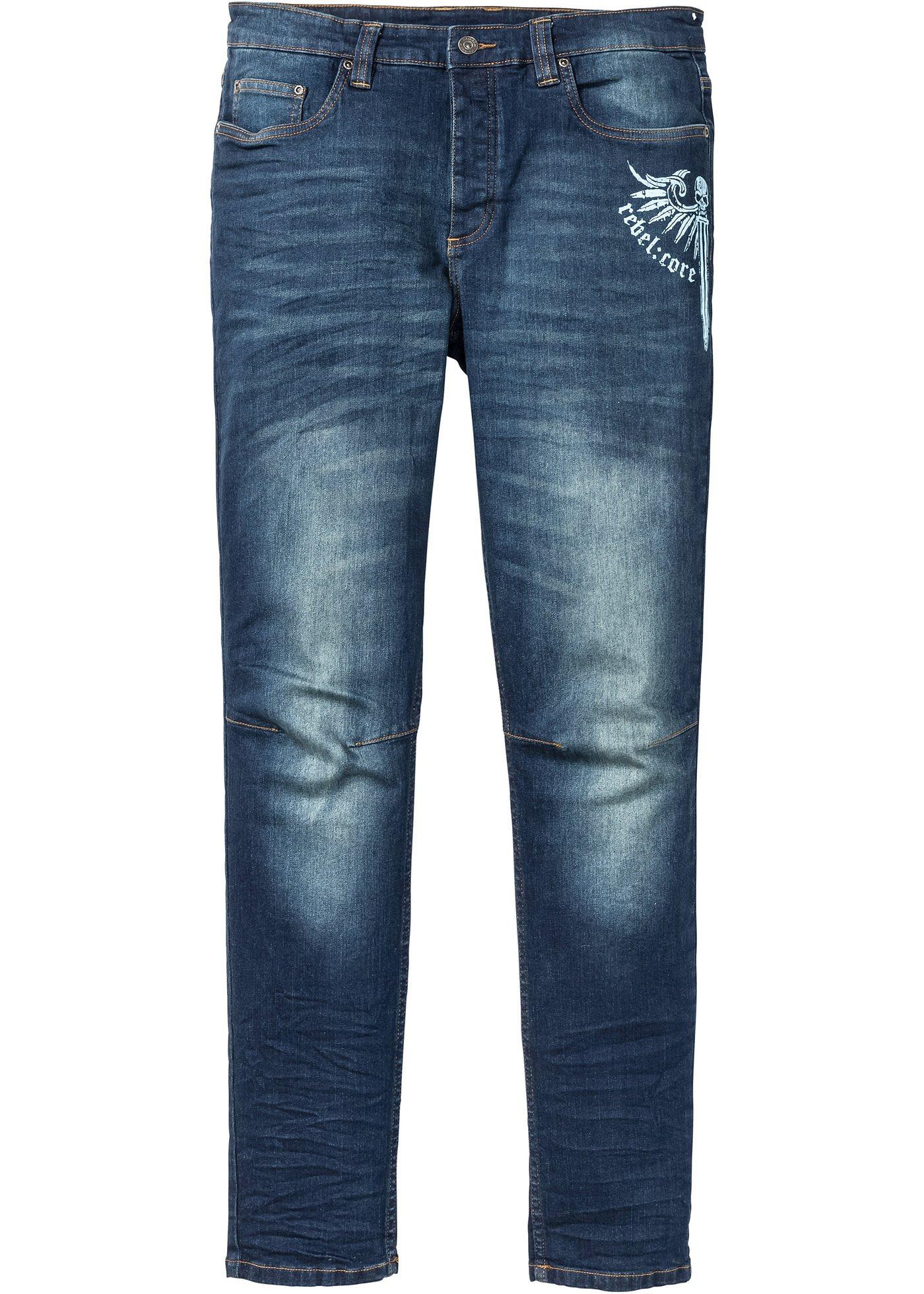 Stretch-Jeans Regular Fit Tapered in blau für Herren von bonprix