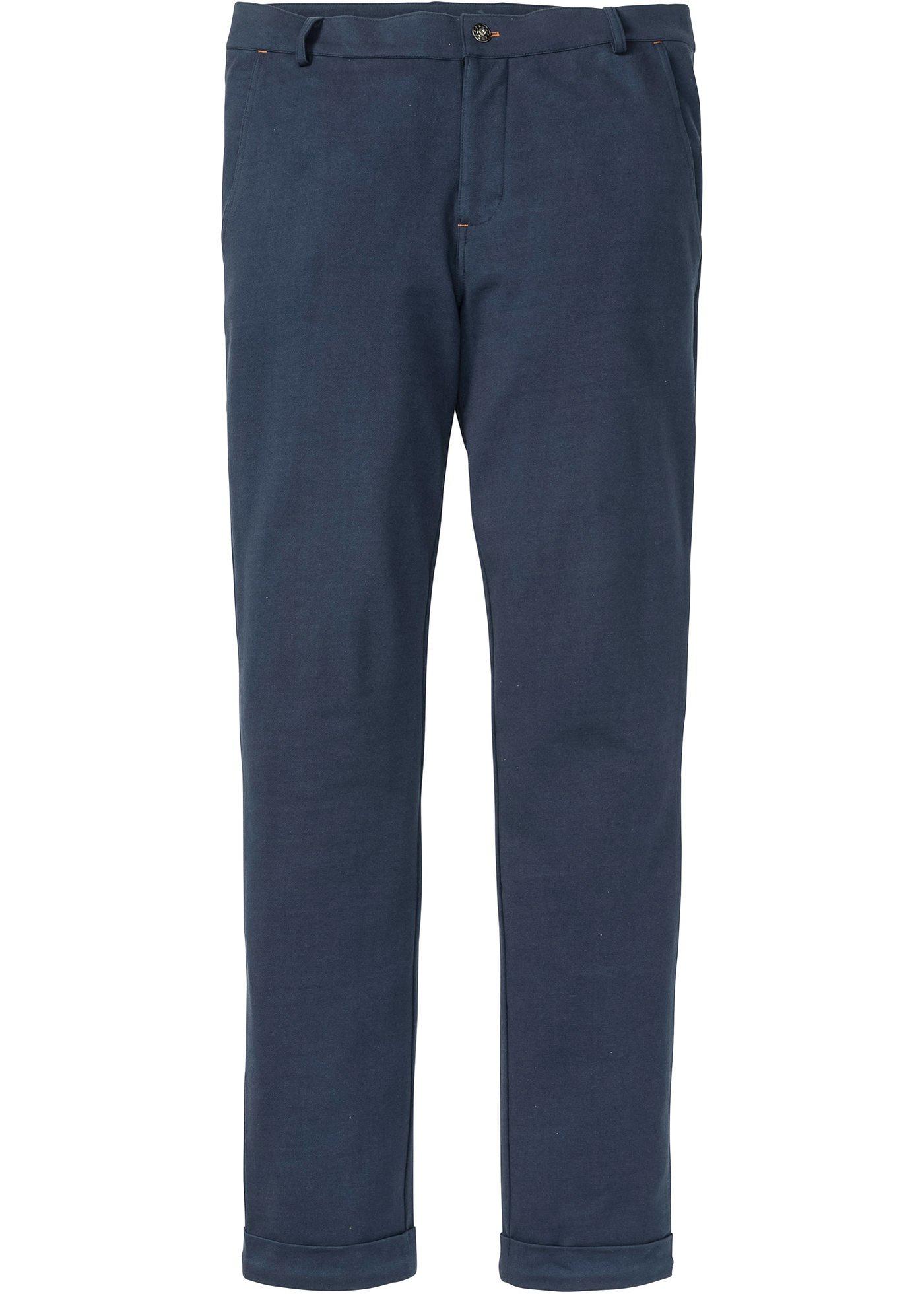 Jersey-Chinohose Slim Fit in blau für Herren von bonprix