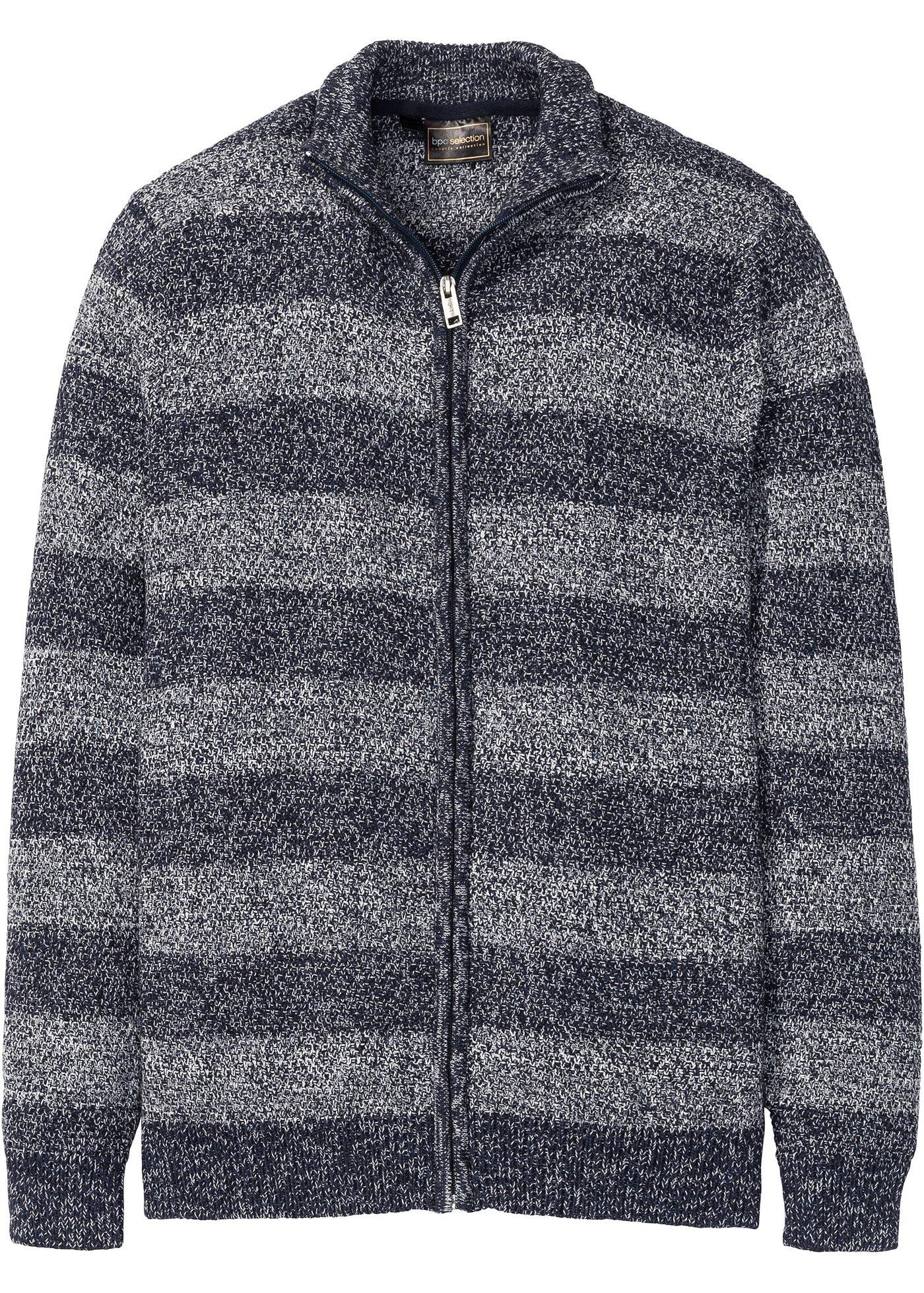Strickjacke Slim Fit langarm  in blau für Herren von bonprix