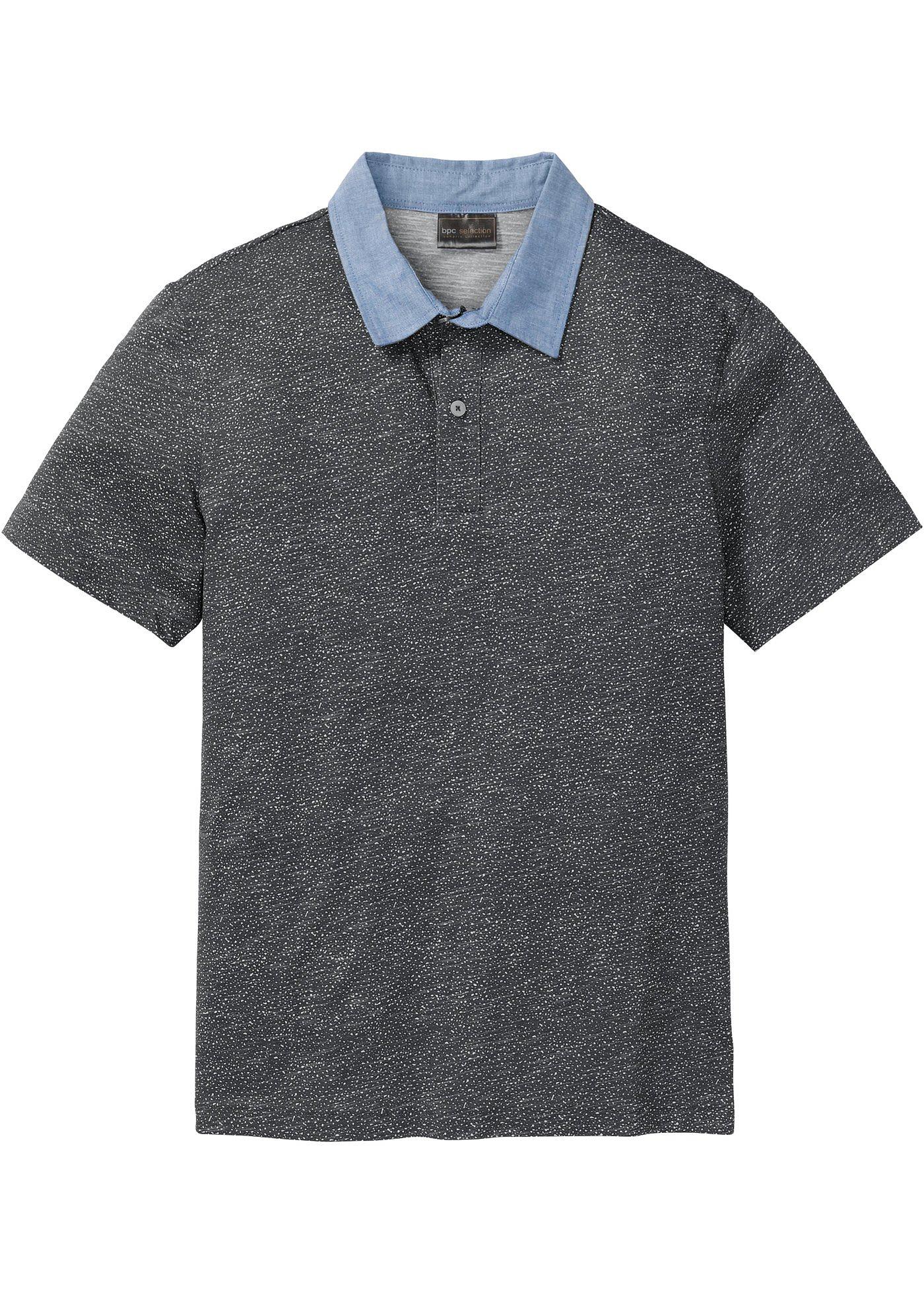 Poloshirt Slim Fit kurzer Arm  in grau für Herren von bonprix