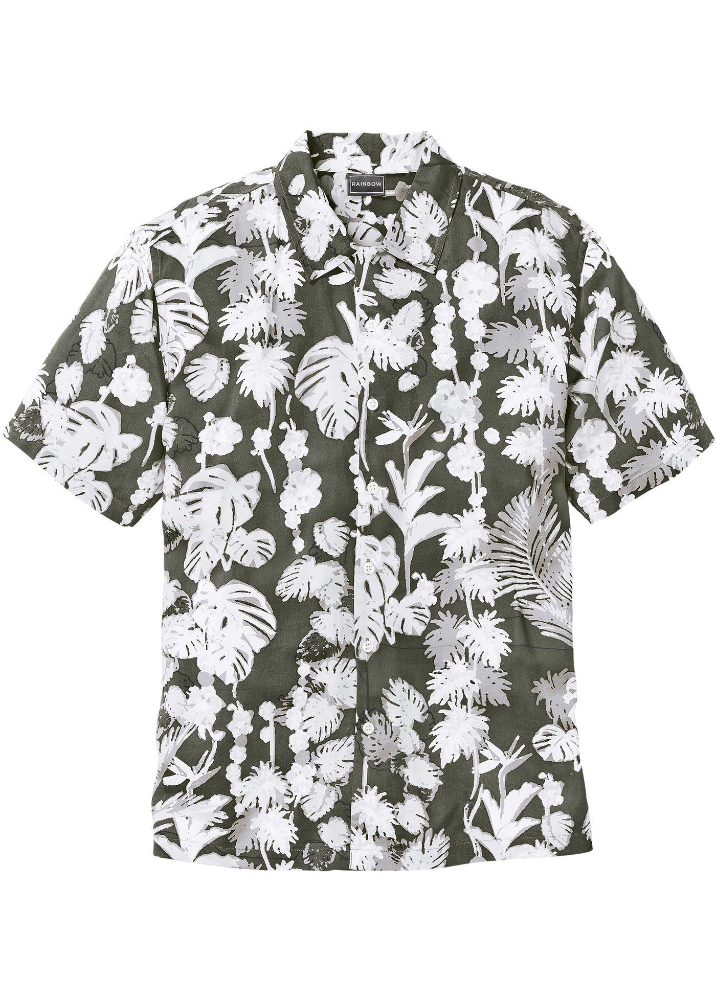 Hawaii-Kurzarmhemd Regular Fit in grün von bonprix