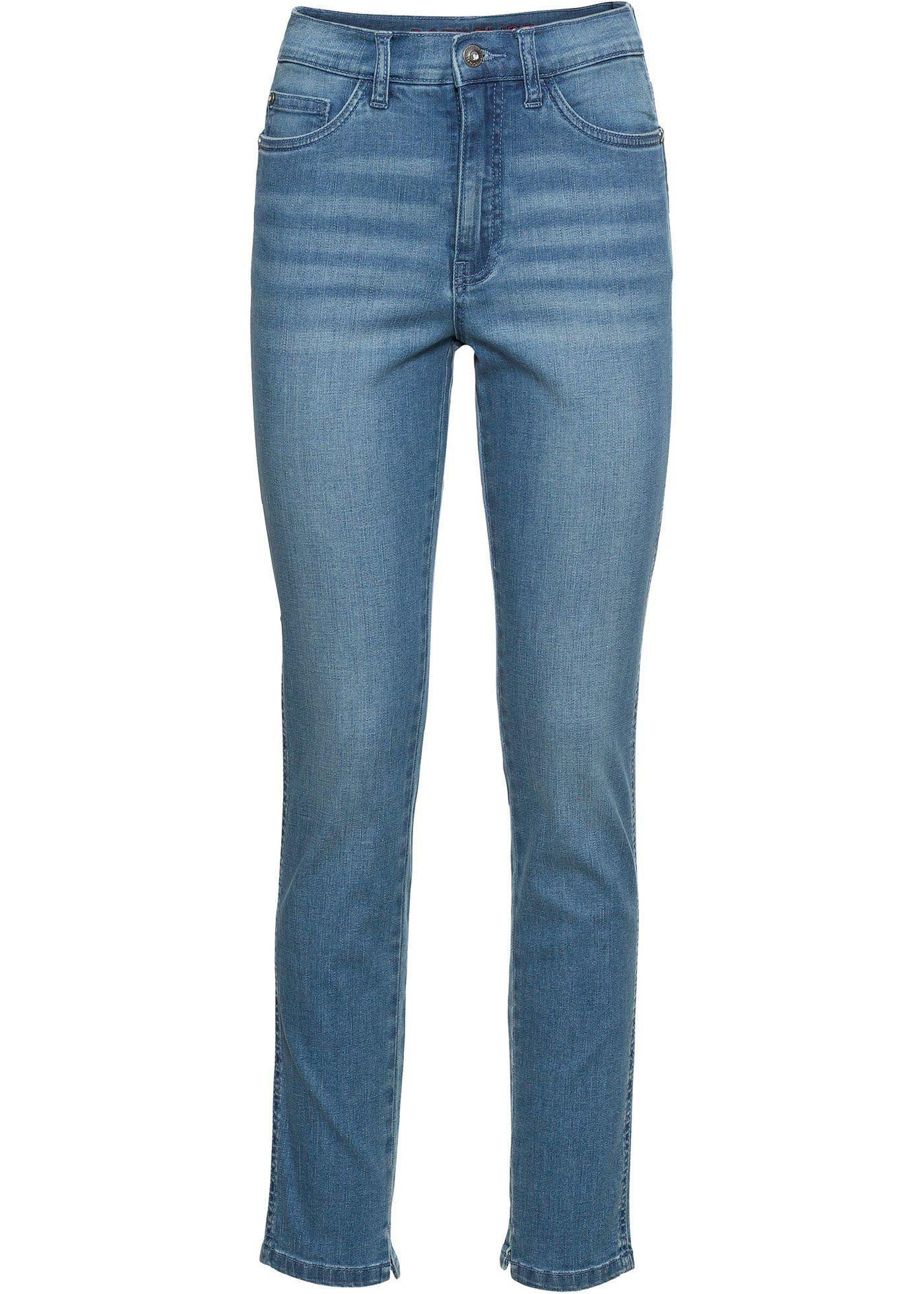 Stretch-Skinny-Jeans, knöchelfrei in blau für Damen von bonprix