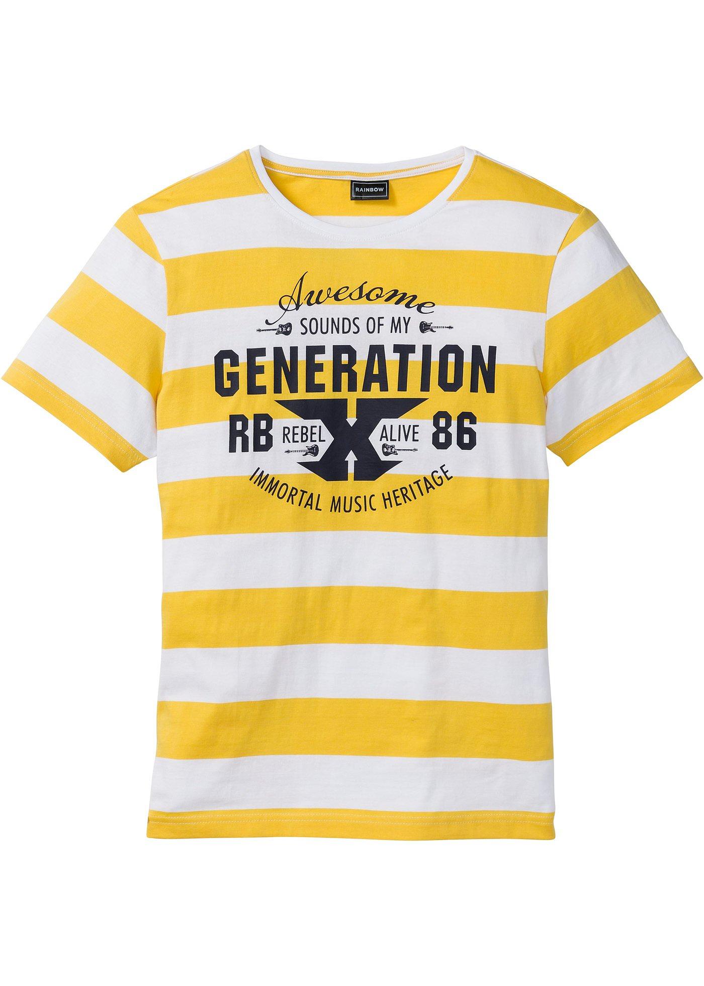 T-Shirt, Slim Fit kurzer Arm  in gelb für Herren von bonprix