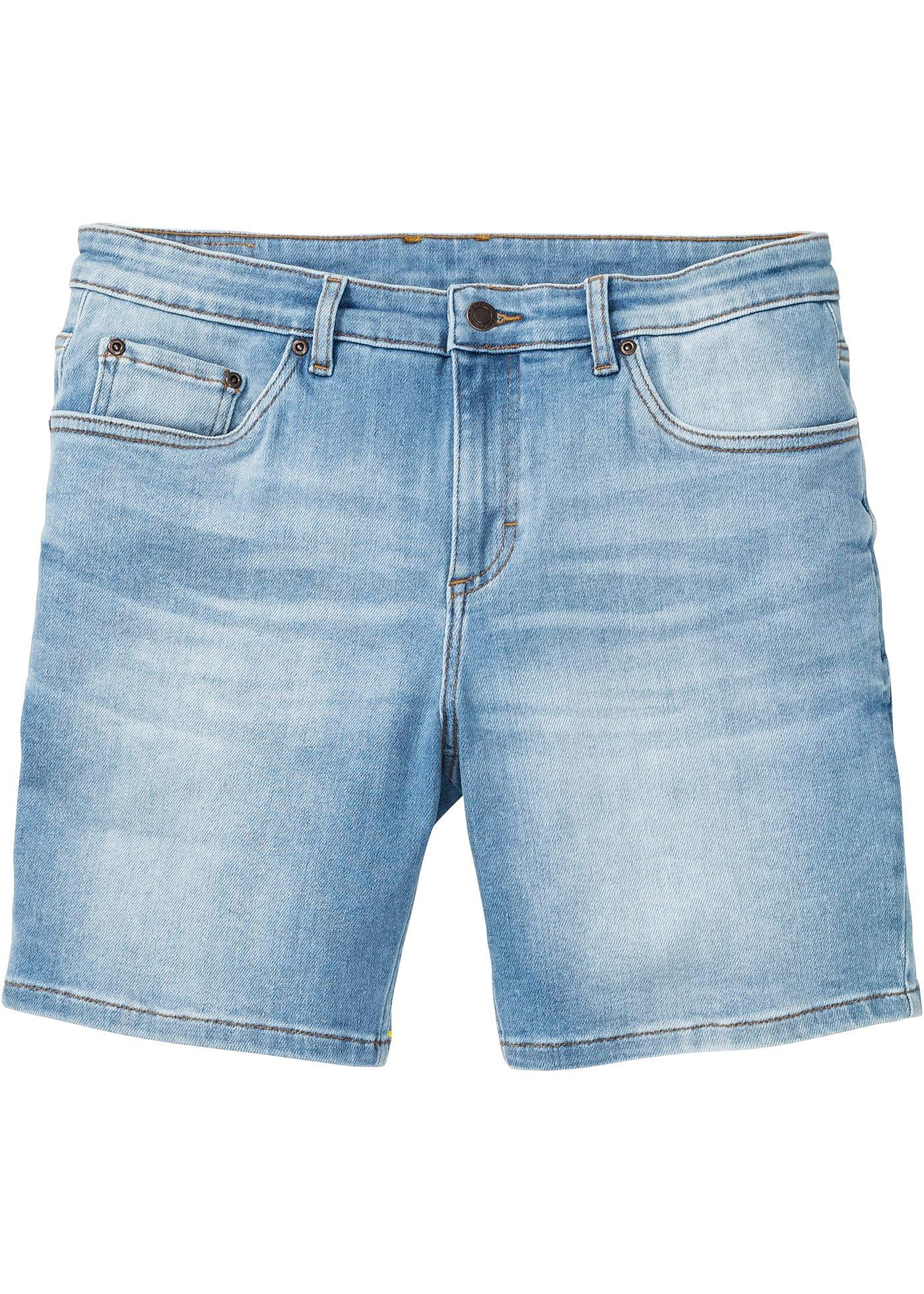 Power-Stretch-Jeans-Longshorts Slim Fit in blau für Herren von bonprix