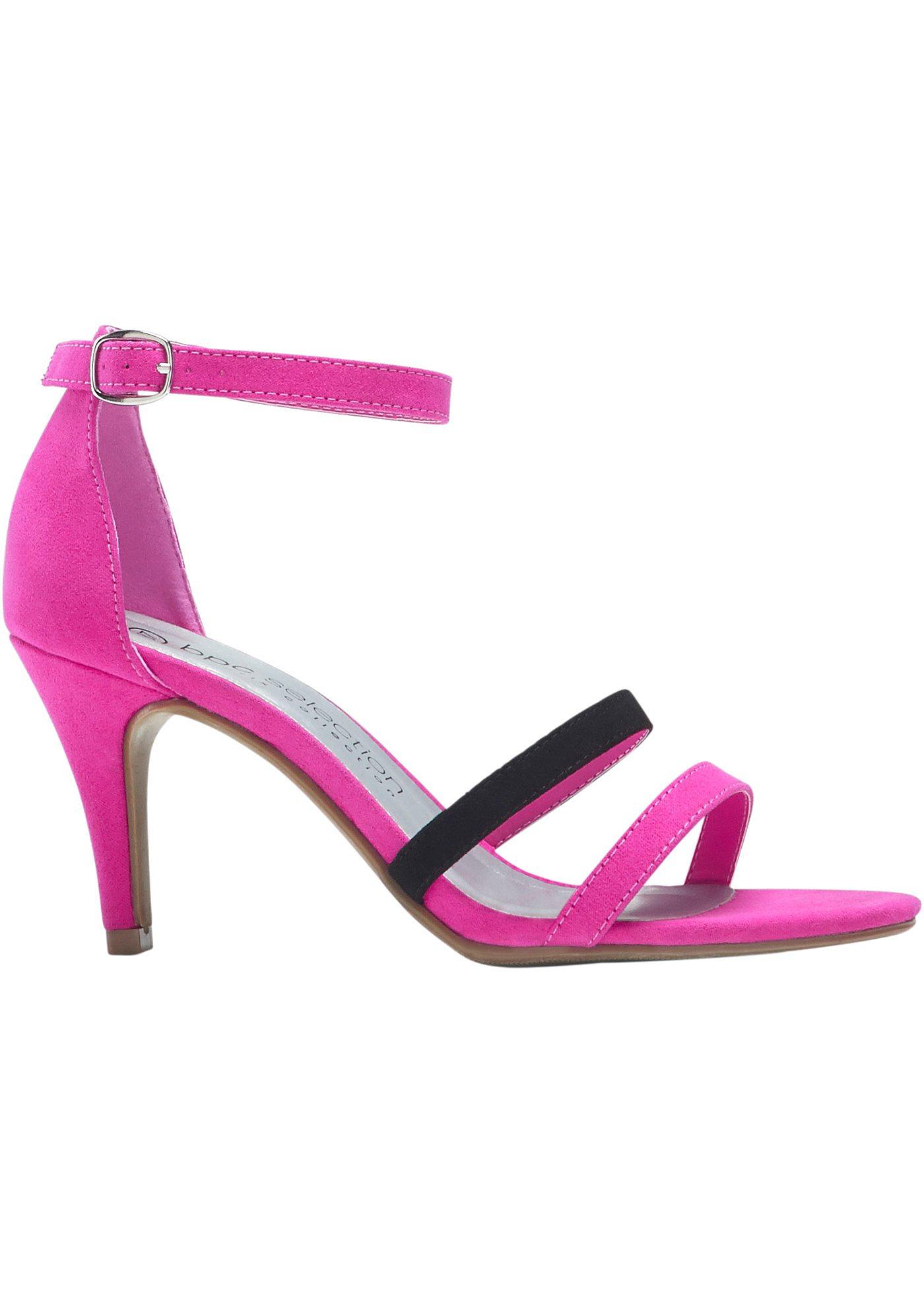 Sandalette mit 7 cm Trichterabsatz in pink von bonprix