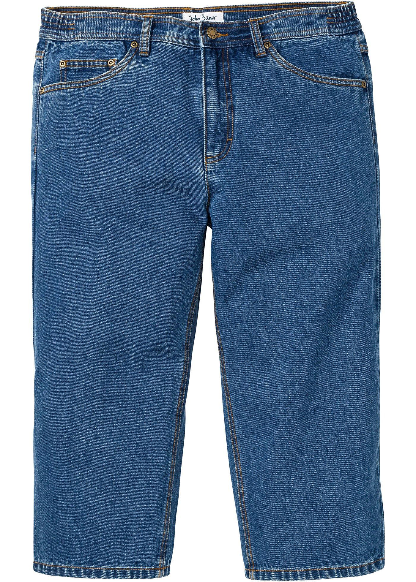 Jeans in 3/4 Länge mit seitlichem Dehnbund Classic Fit in blau für Herren von bonprix