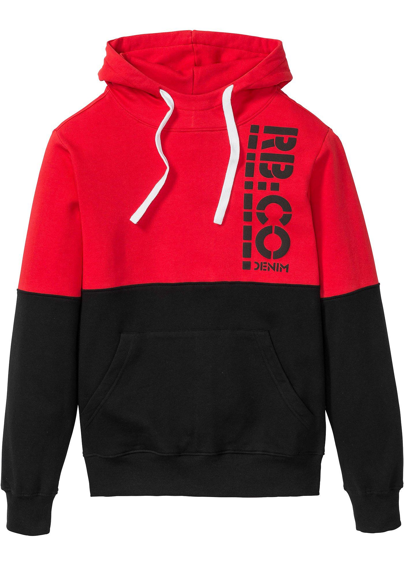 Hoodie Slim Fit langarm  in schwarz für Herren von bonprix