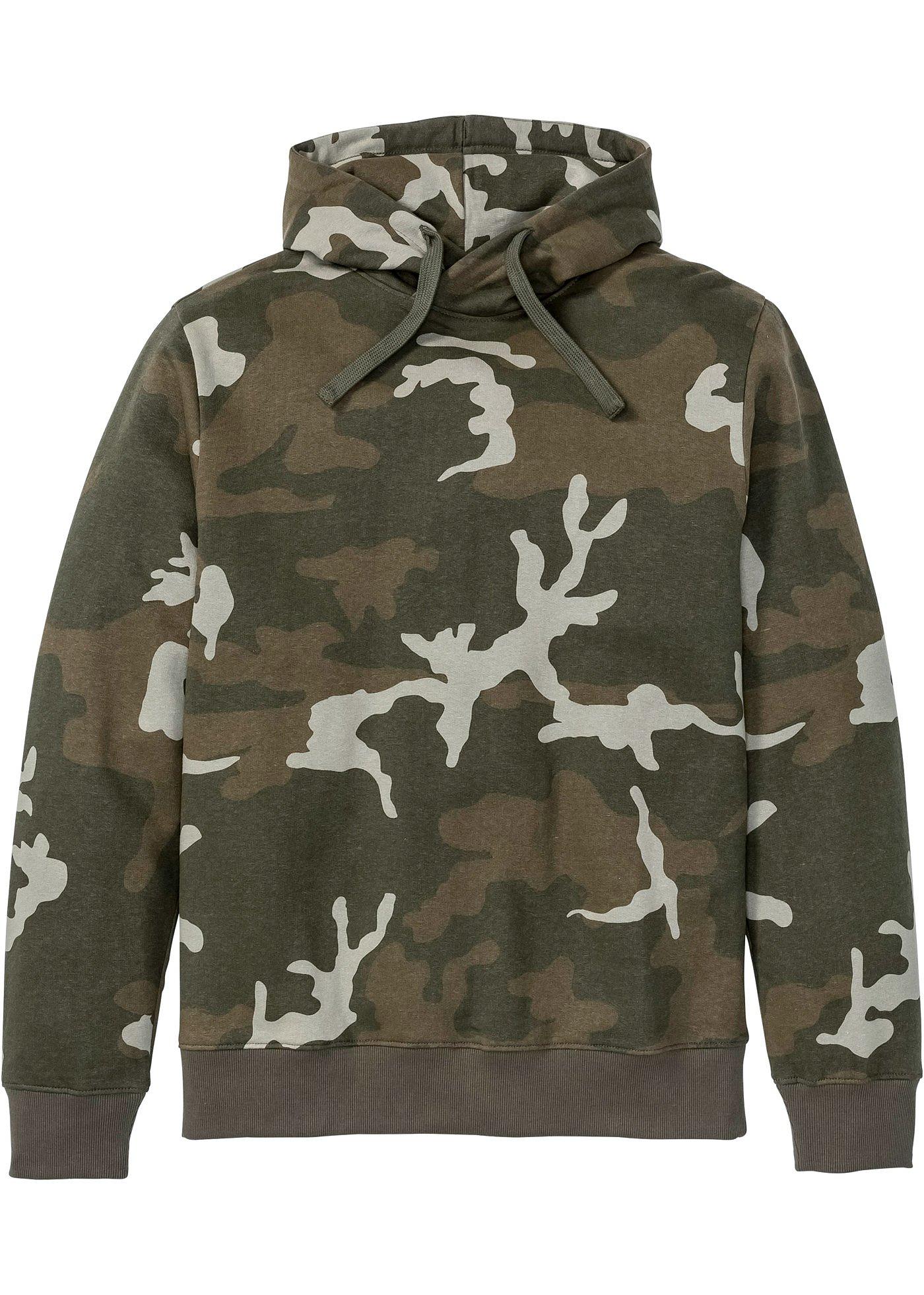Hoodie Slim Fit langarm  in grün für Herren von bonprix