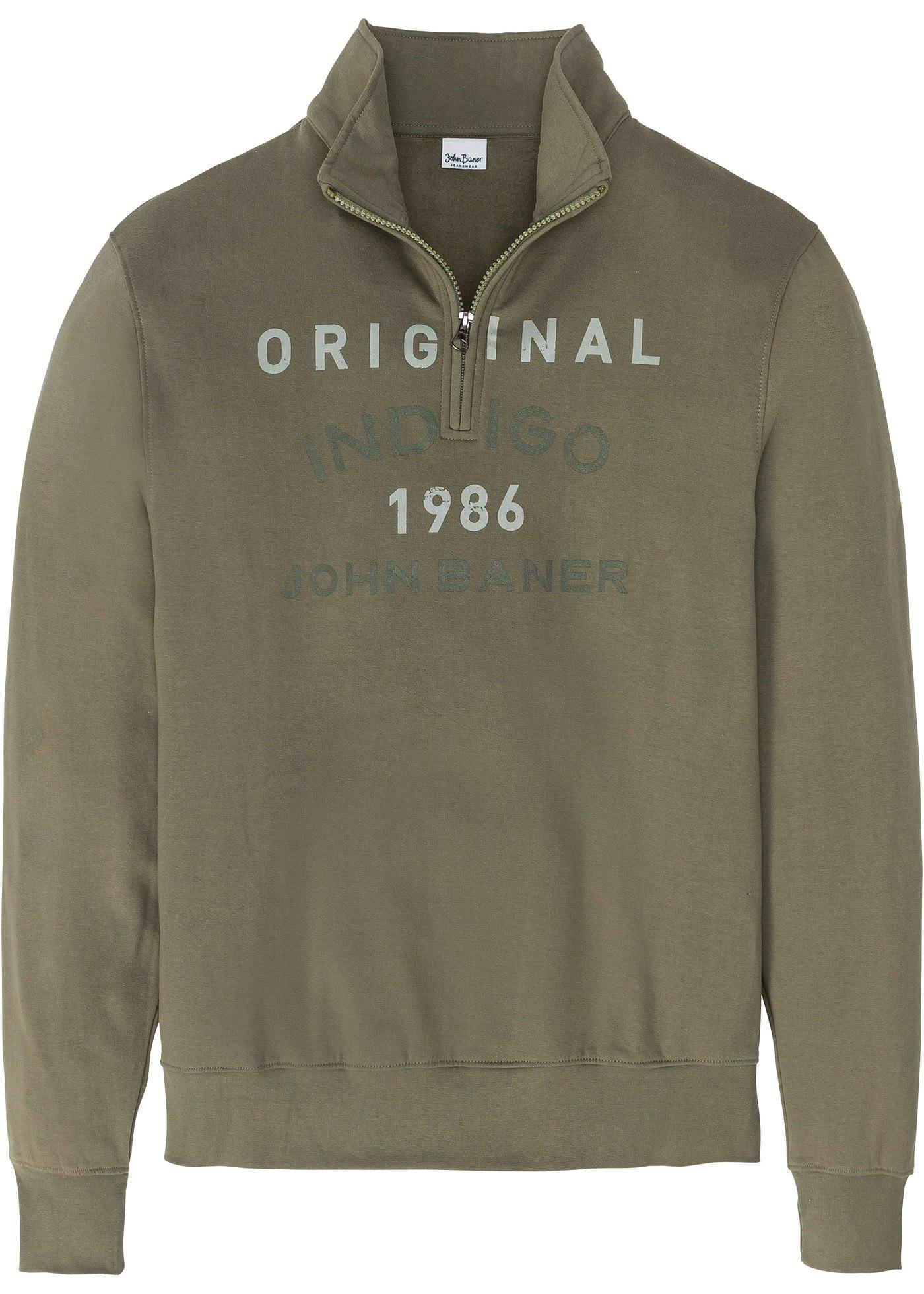 Sweatshirt mit Stehkragen langarm  in grün für Herren von bonprix