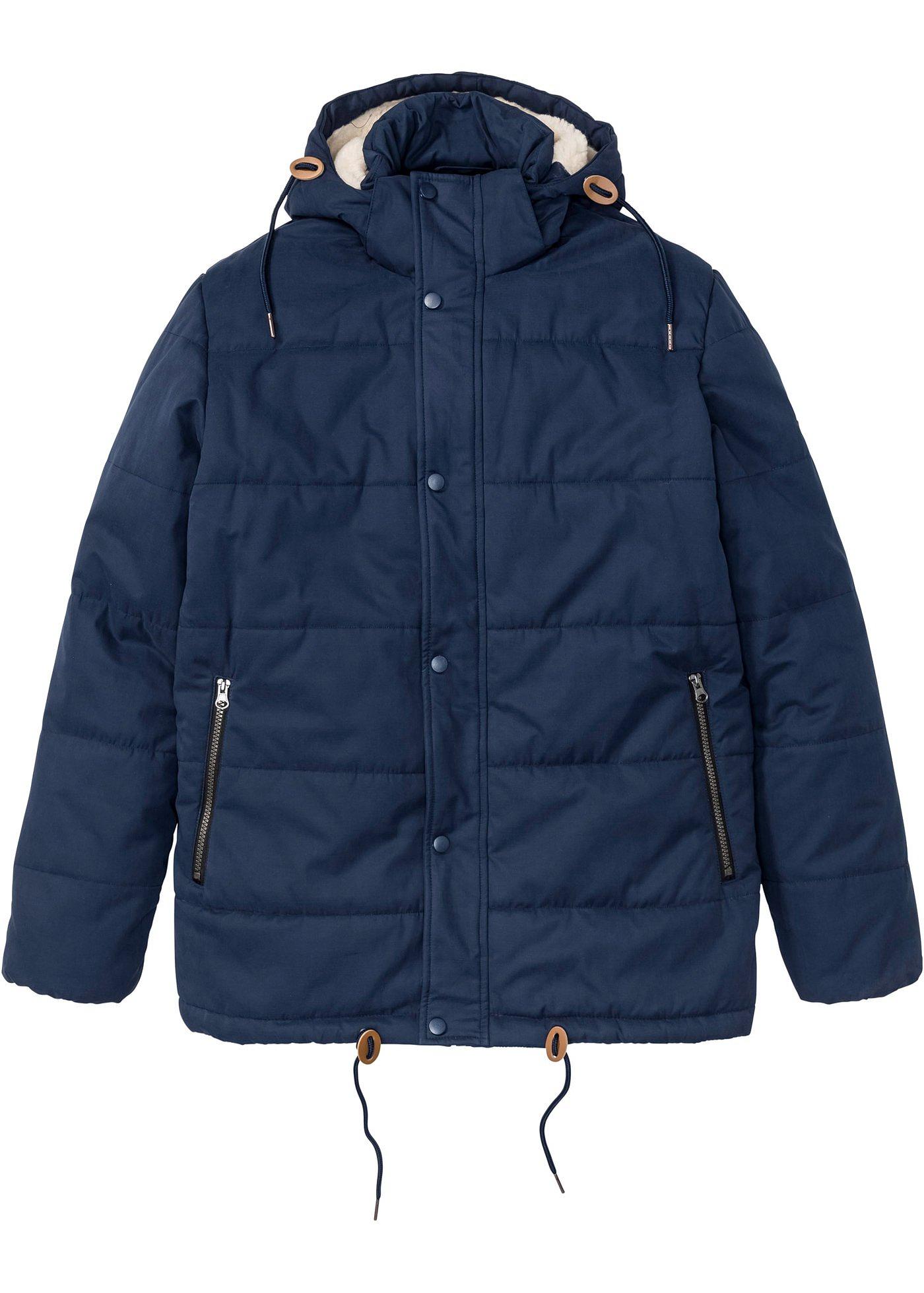 Winter-Steppjacke mit Kapuze langarm  in blau für Herren von bonprix
