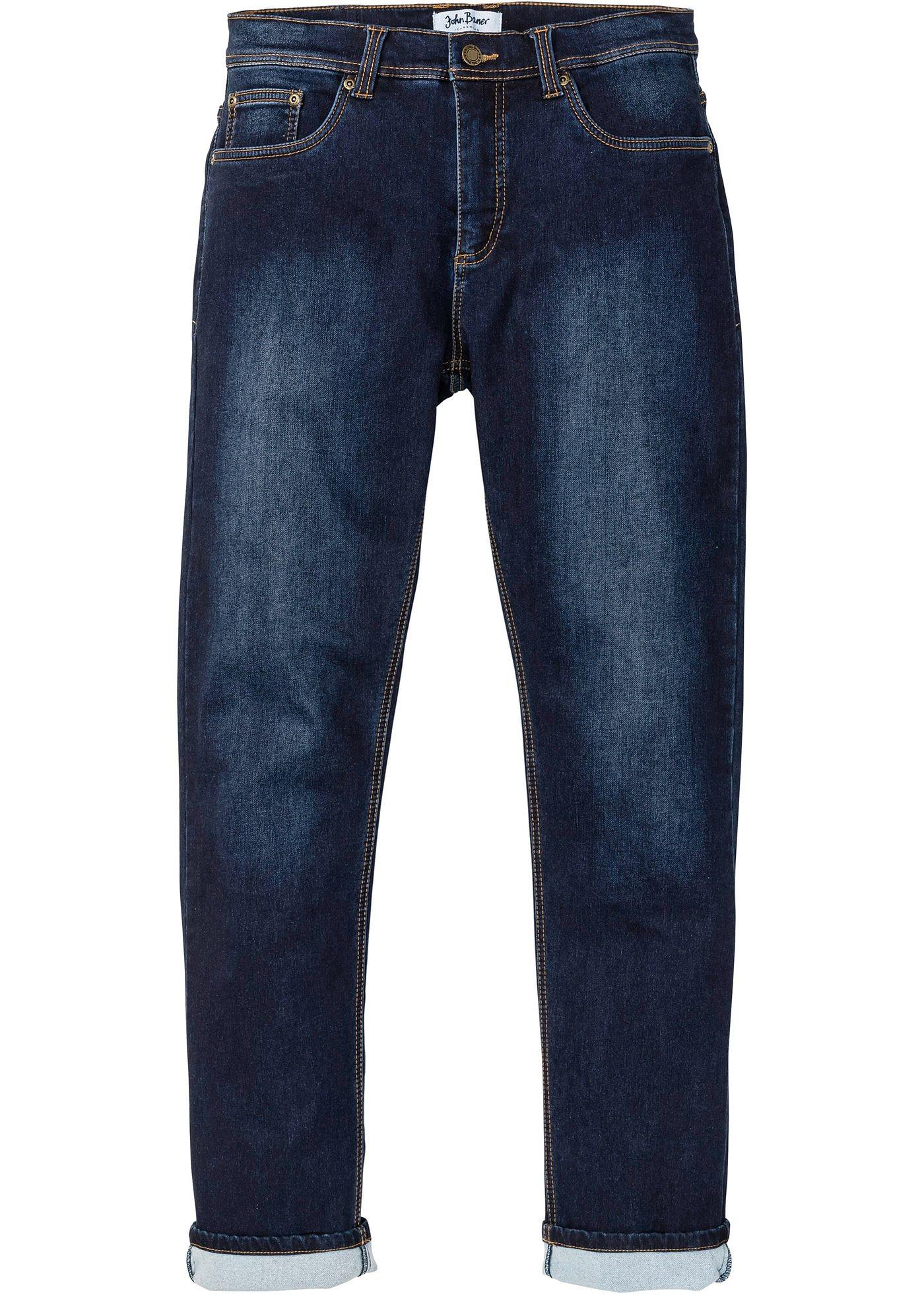 Thermo-Sweat-Jeans Regular Fit Straight in blau für Herren von bonprix