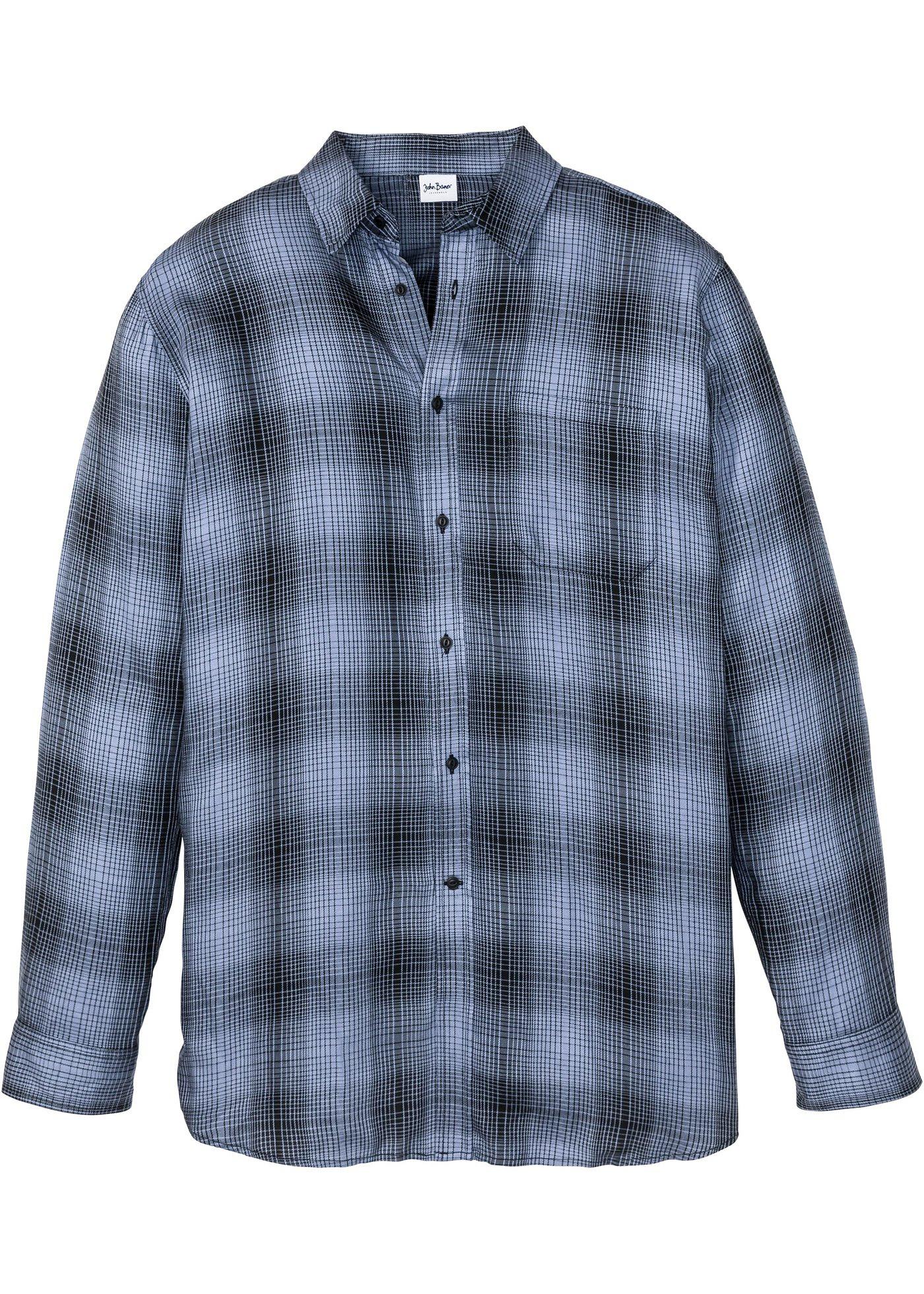 Soft-Flanell-Langarmhemd in blau für Herren von bonprix