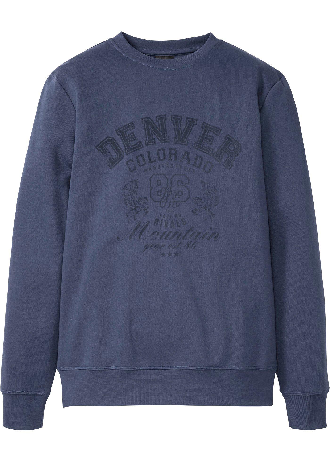 Sweatshirt langarm  in blau (Rundhals) für Herren von bonprix