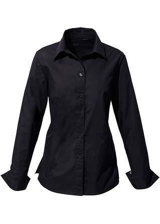 Klassisch-moderne Bluse mit Kent-Kragen - schwarz