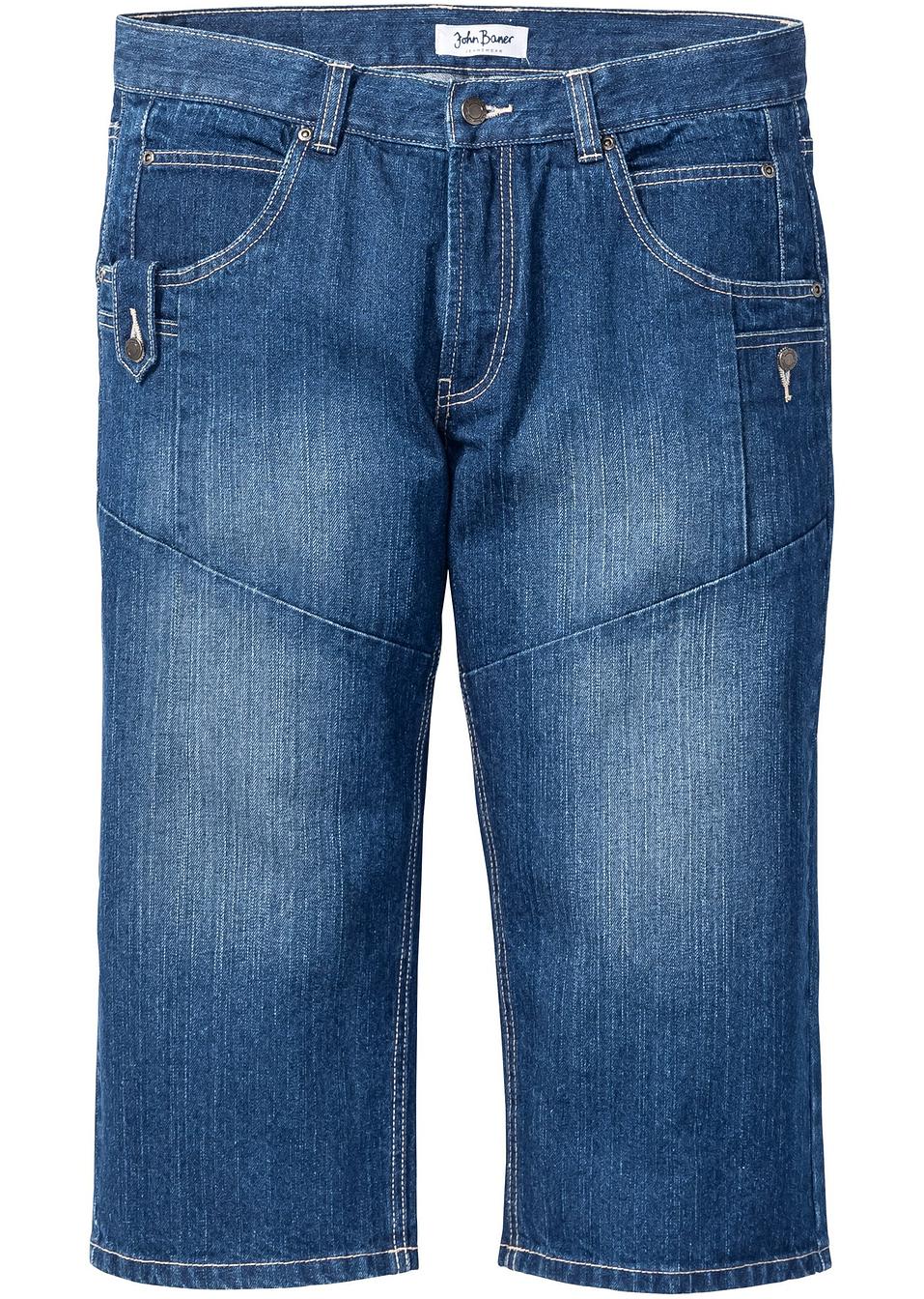 Coole 3/4Jeans mit Teilungsnähten und Taschen blau, NGröße