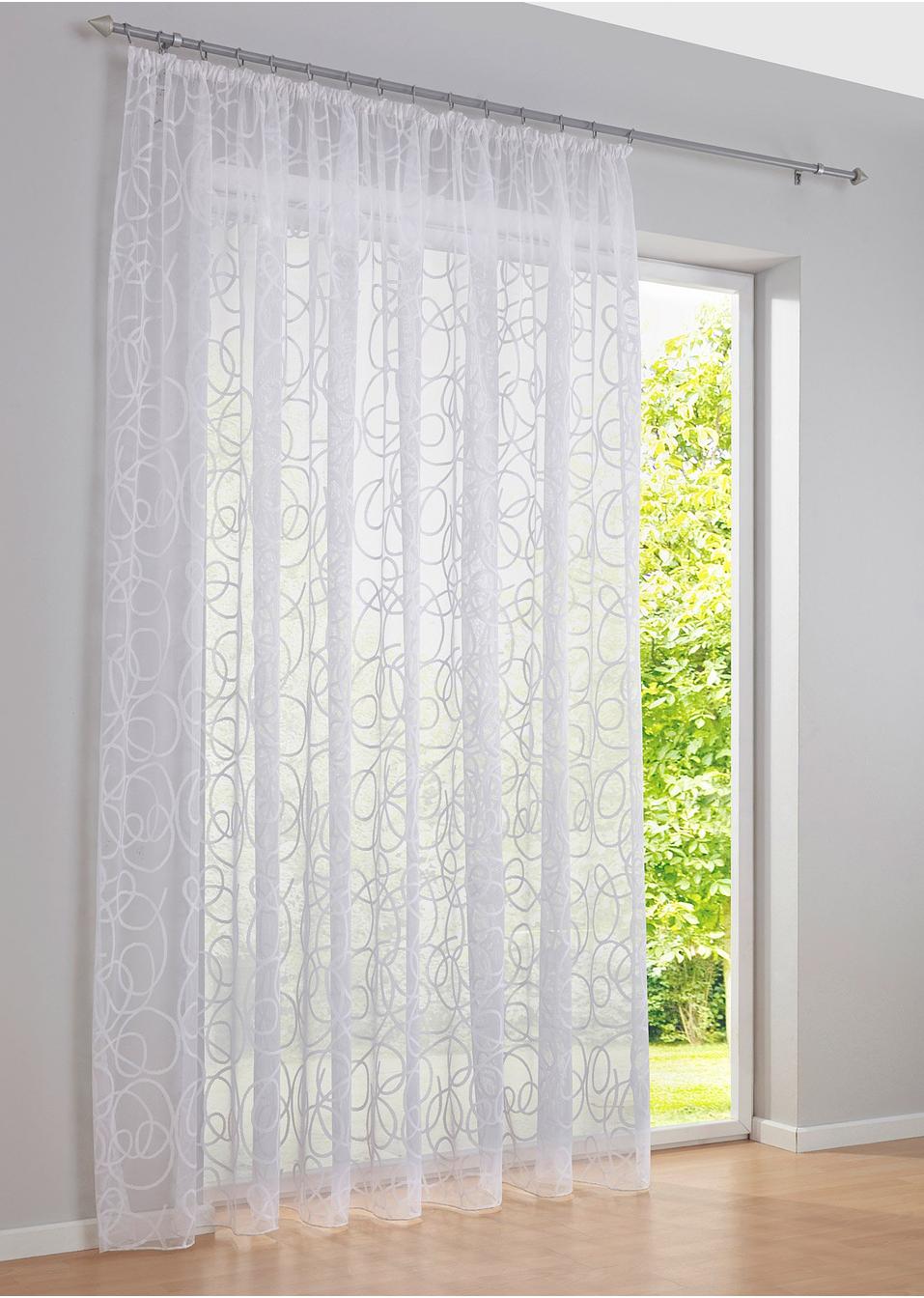 Fertiggardine Verona - Weißer Jacquard Store 300x145 Cm
