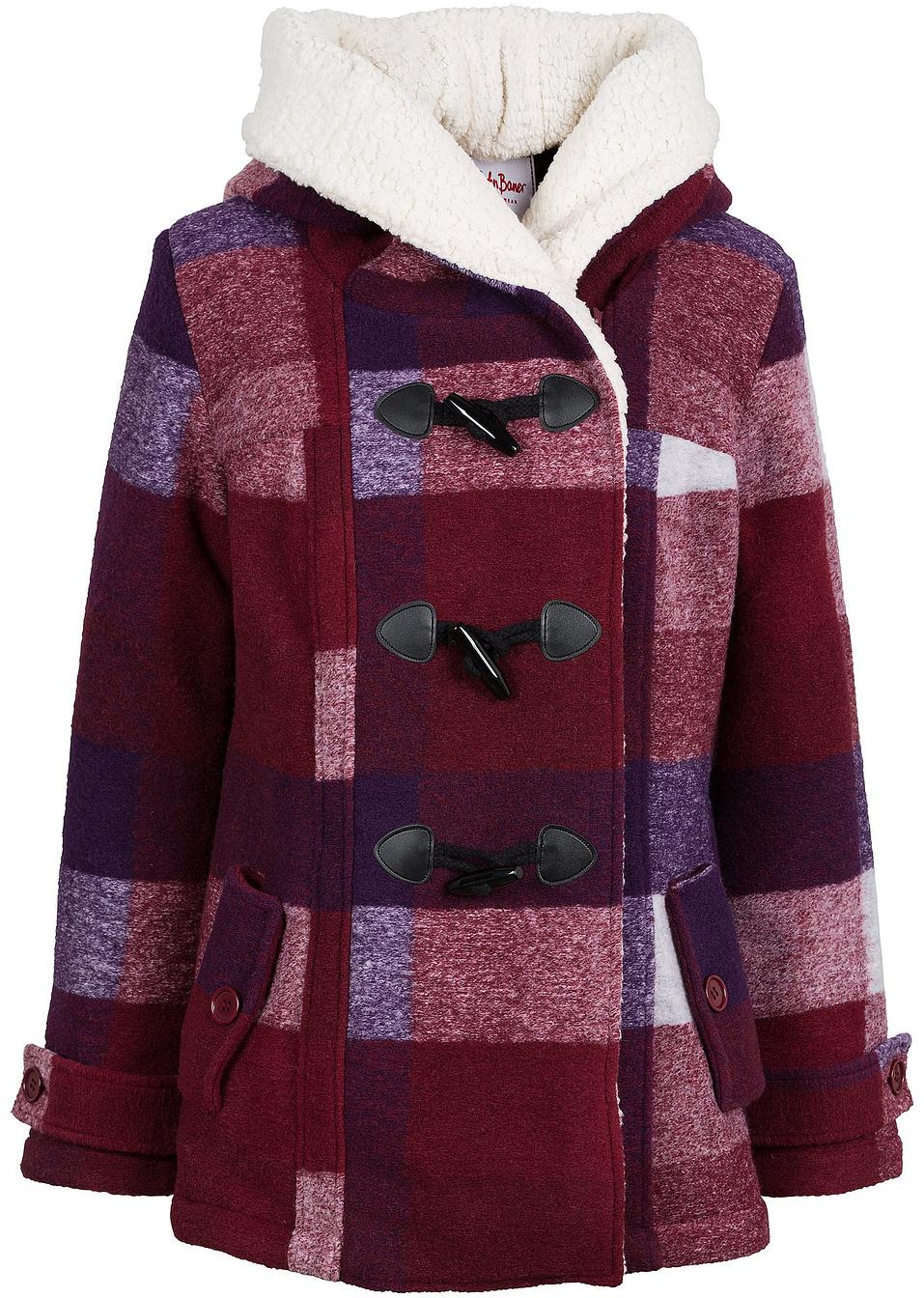 Modische Jacke mit Karomuster dunkelrot/lila kariert