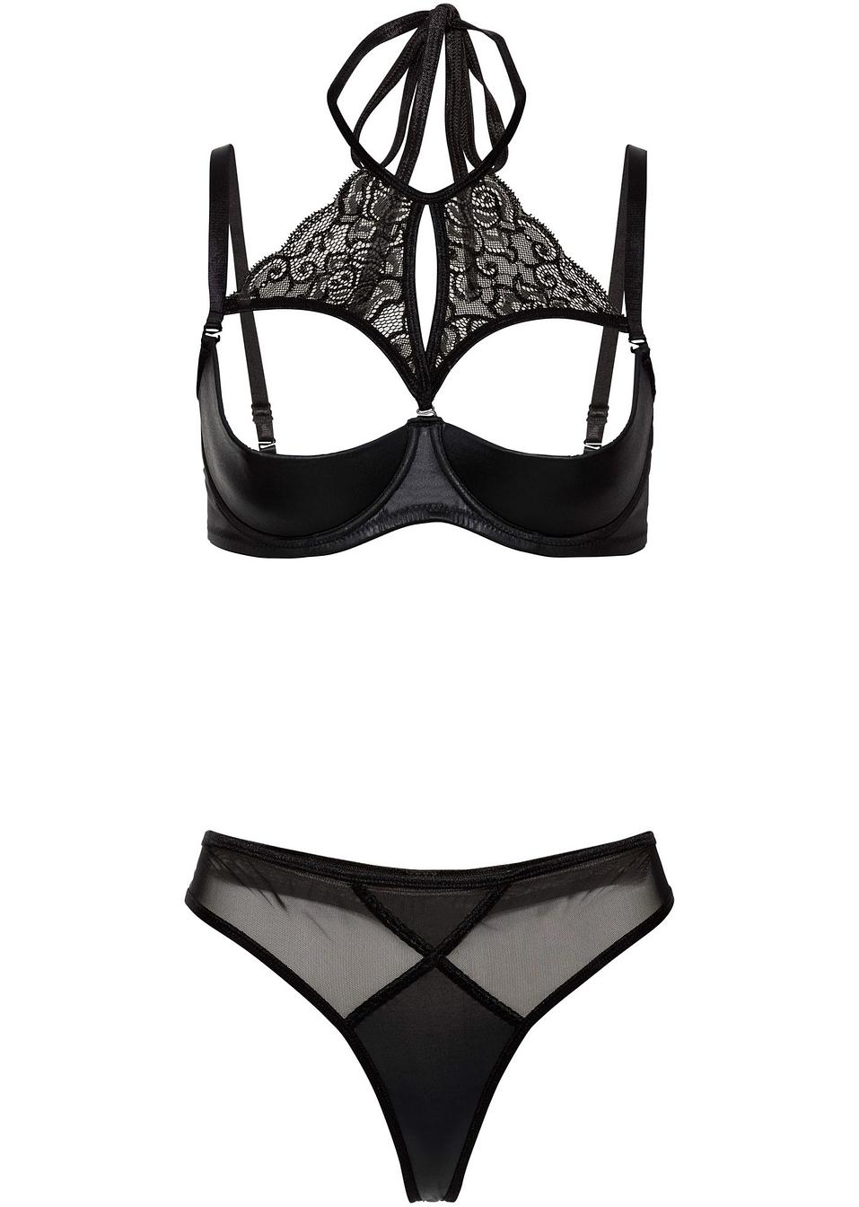 Büstenhebe+String (2tlg. Set), Cup C schwarz online kaufen bonprix.de
